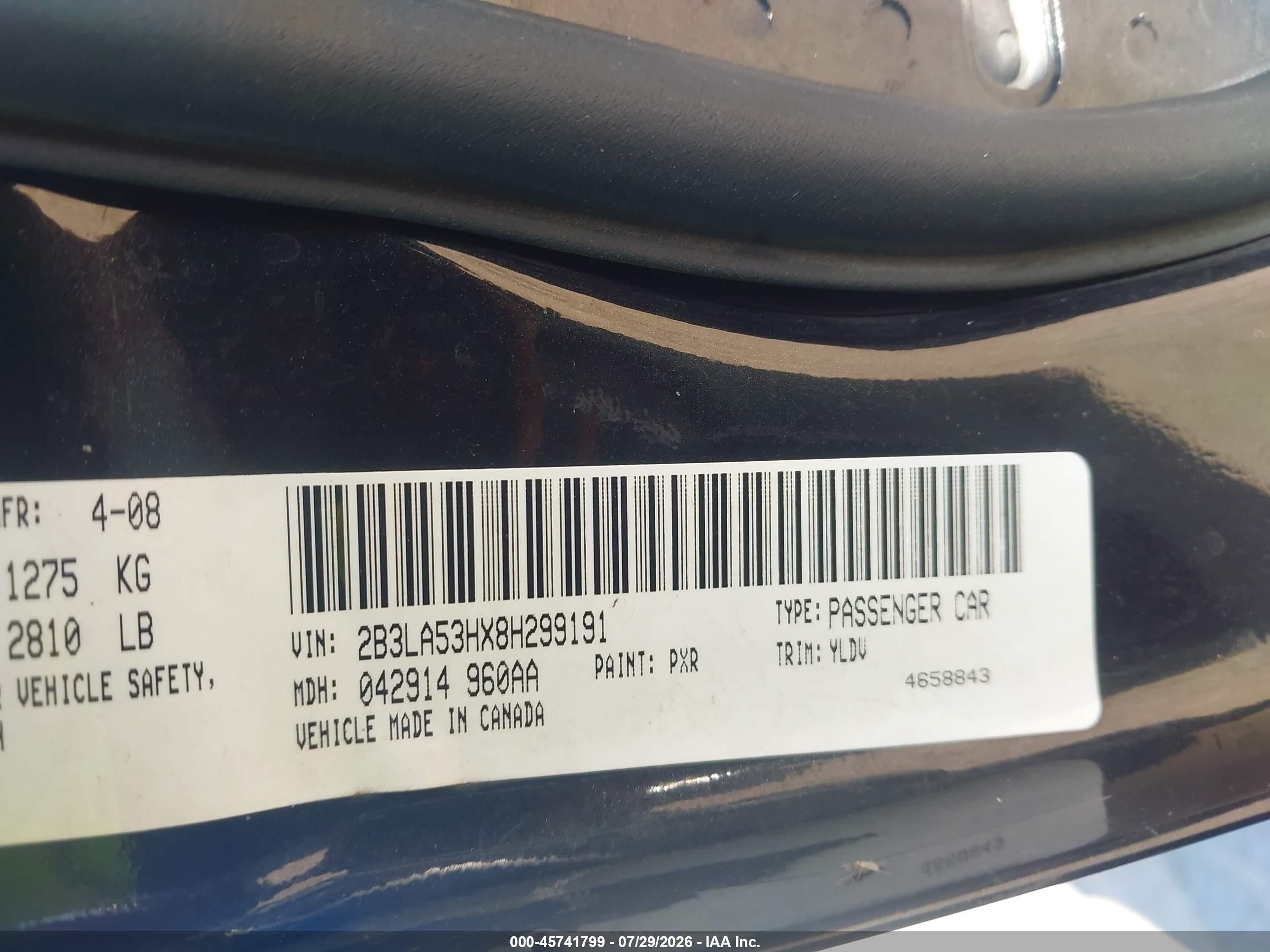 2008 Dodge Charger R/t Black vin: 2B3LA53HX8H299191
