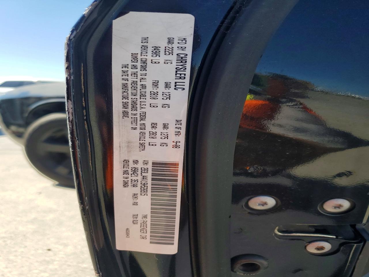 2009 Dodge Challenger Black vin: 2B3LJ44V19H526915