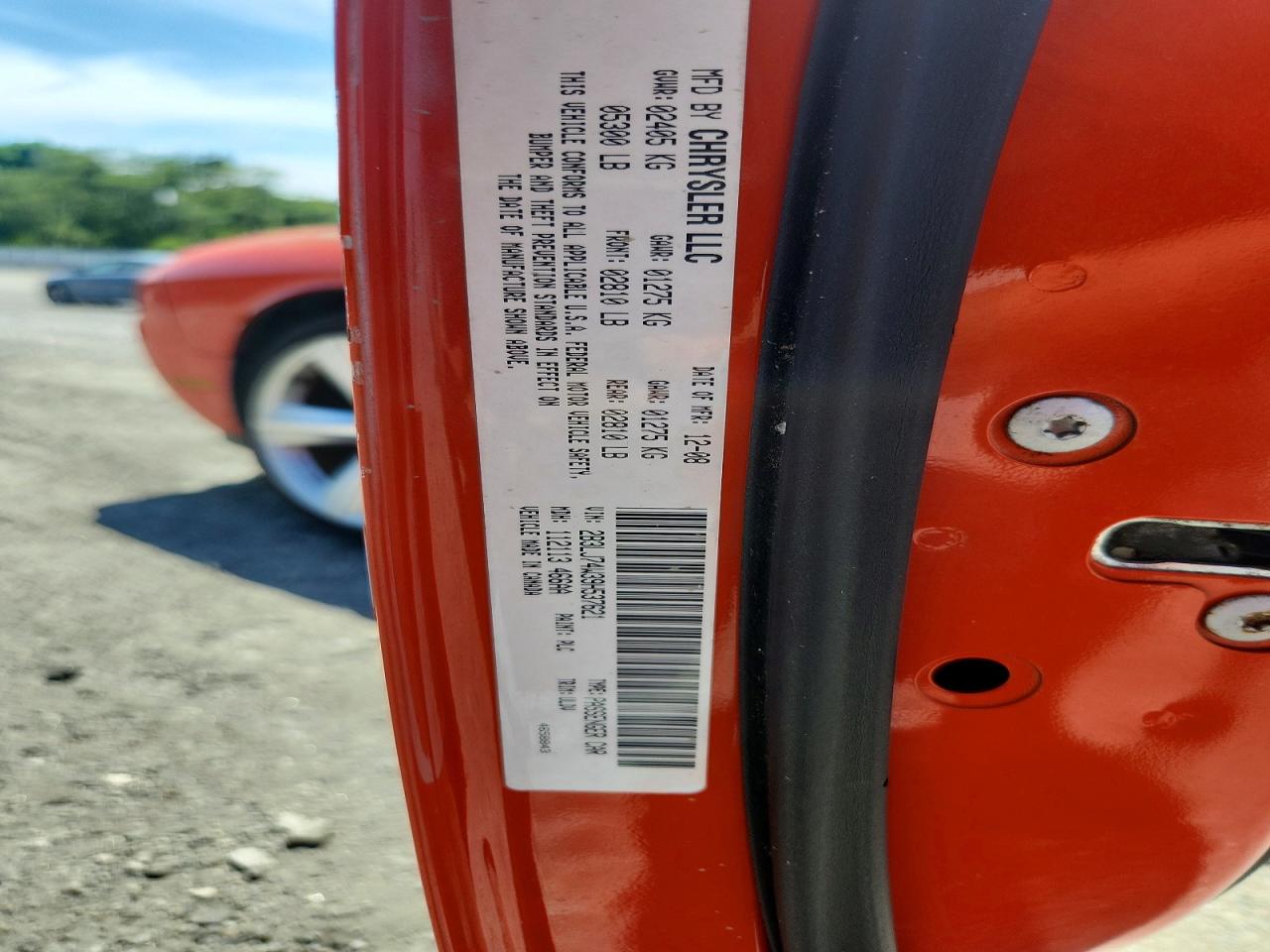 2009 Dodge Challenger Srt-8 Оранжевый vin: 2B3LJ74W39H537621