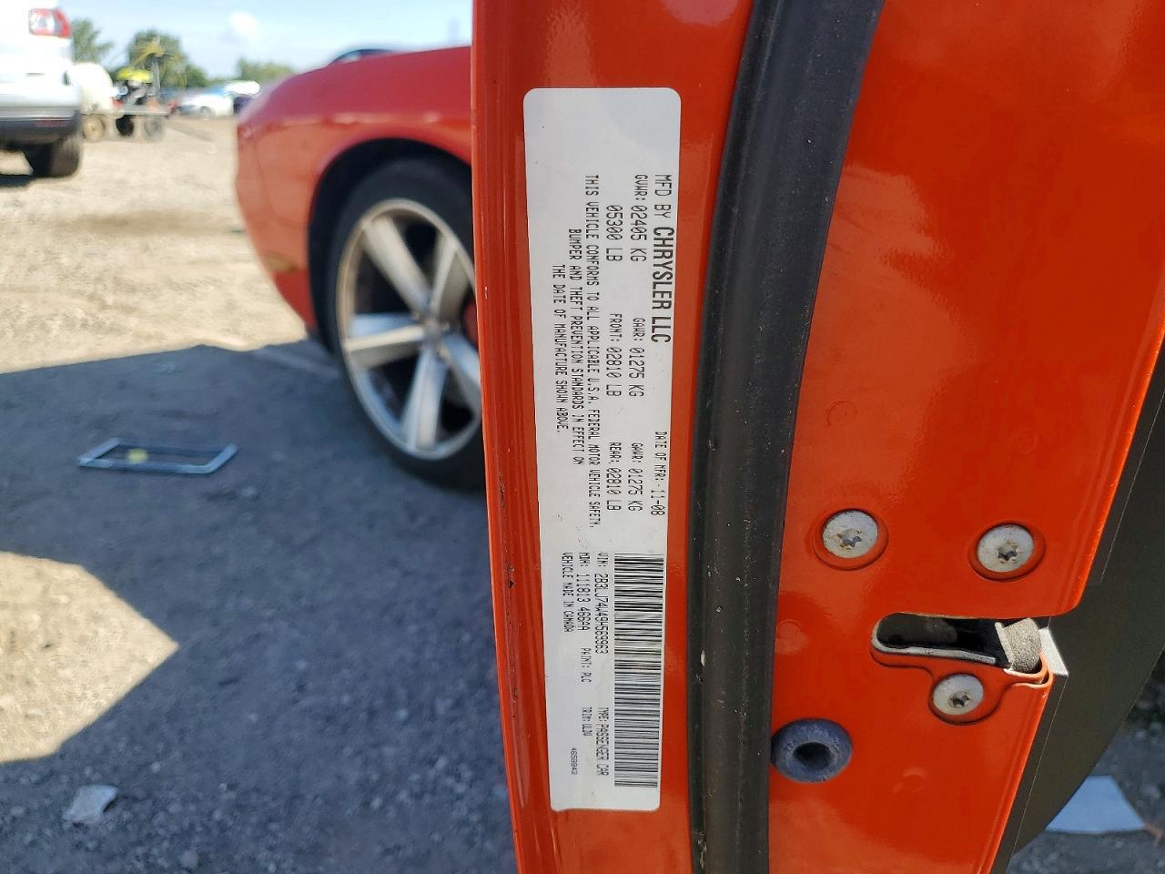 2009 Dodge Challenger Srt-8 Orange vin: 2B3LJ74W49H569963