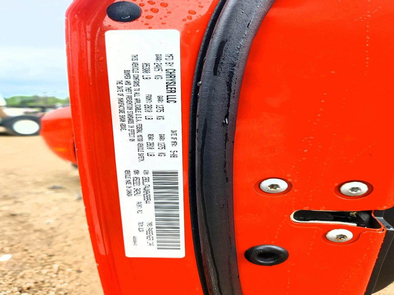 2008 Dodge Challenger Srt-8 Оранжевый vin: 2B3LJ74WX8H289544