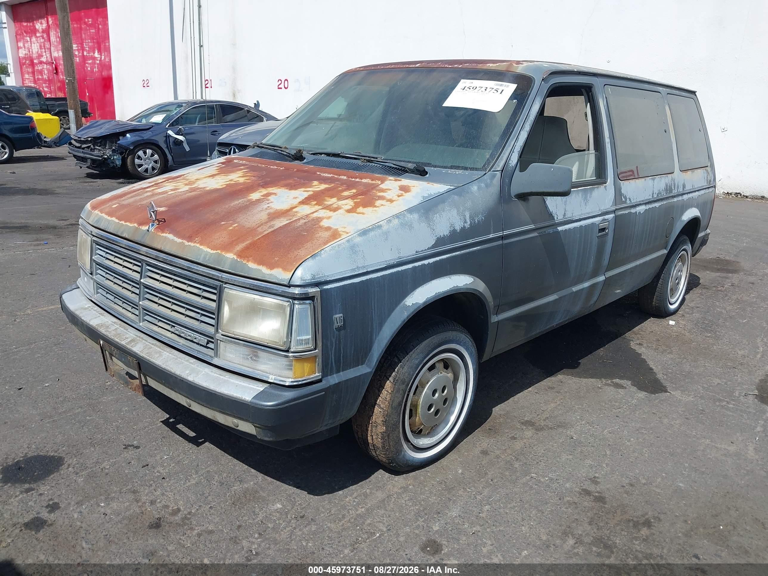 1988 Dodge Caravan Se Gray vin: 2B4FK4138JR728223