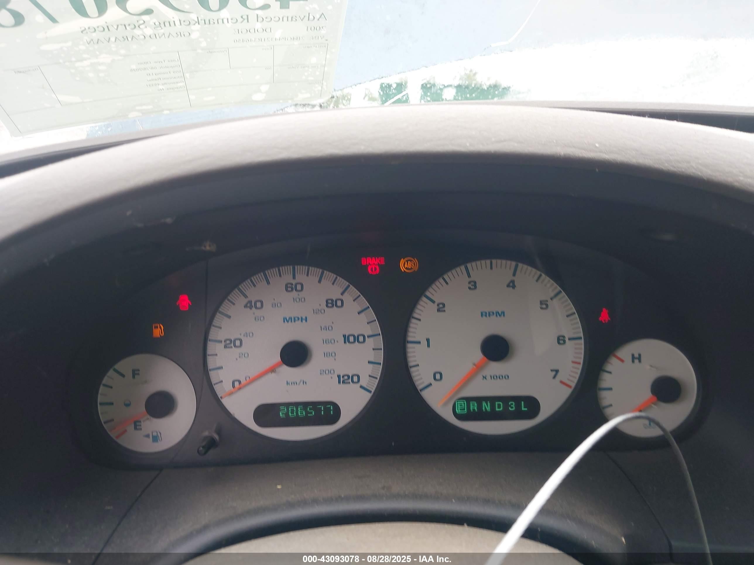 2001 Dodge Grand Caravan Sport Blue vin: 2B4GP44321R346450