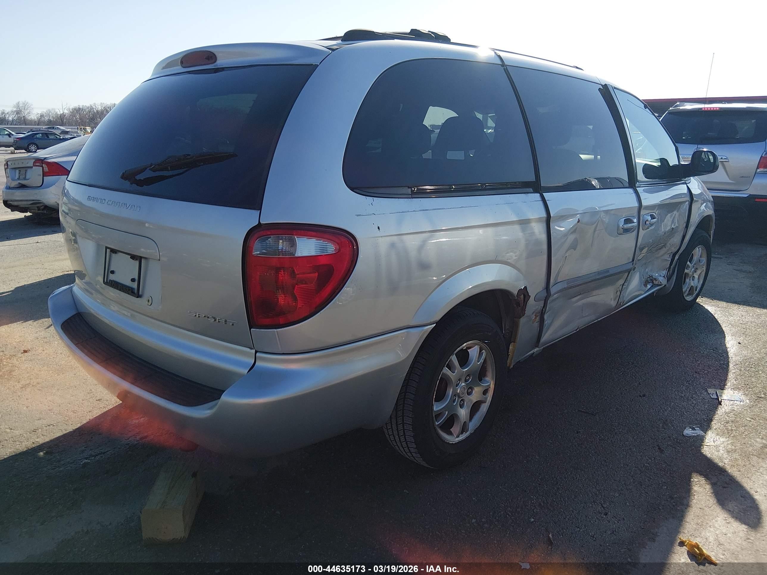 2001 Dodge Grand Caravan Sport Gray vin: 2B4GP44321R367525