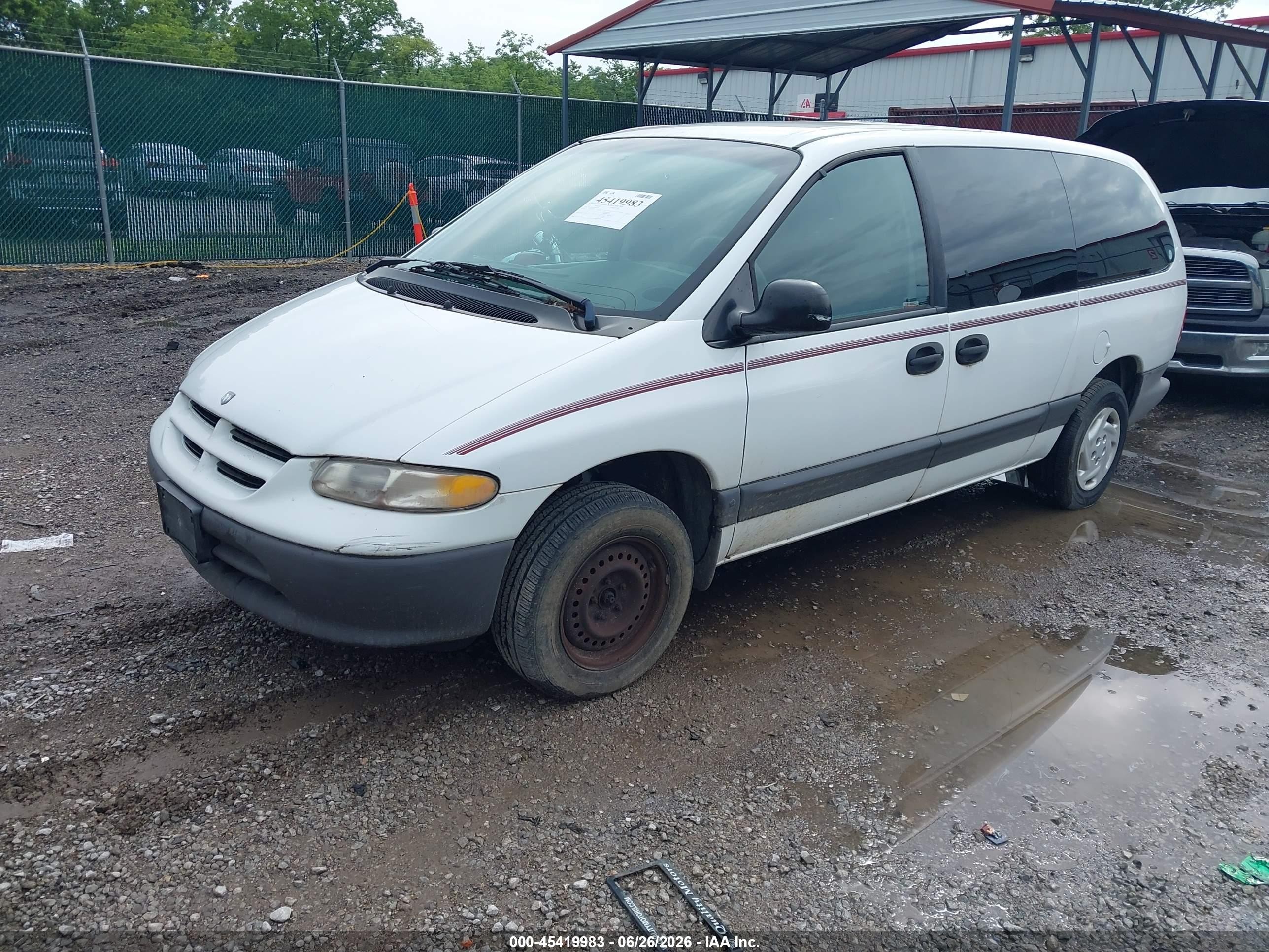 1997 Dodge Caravan Se White vin: 2B4GP4435VR407098