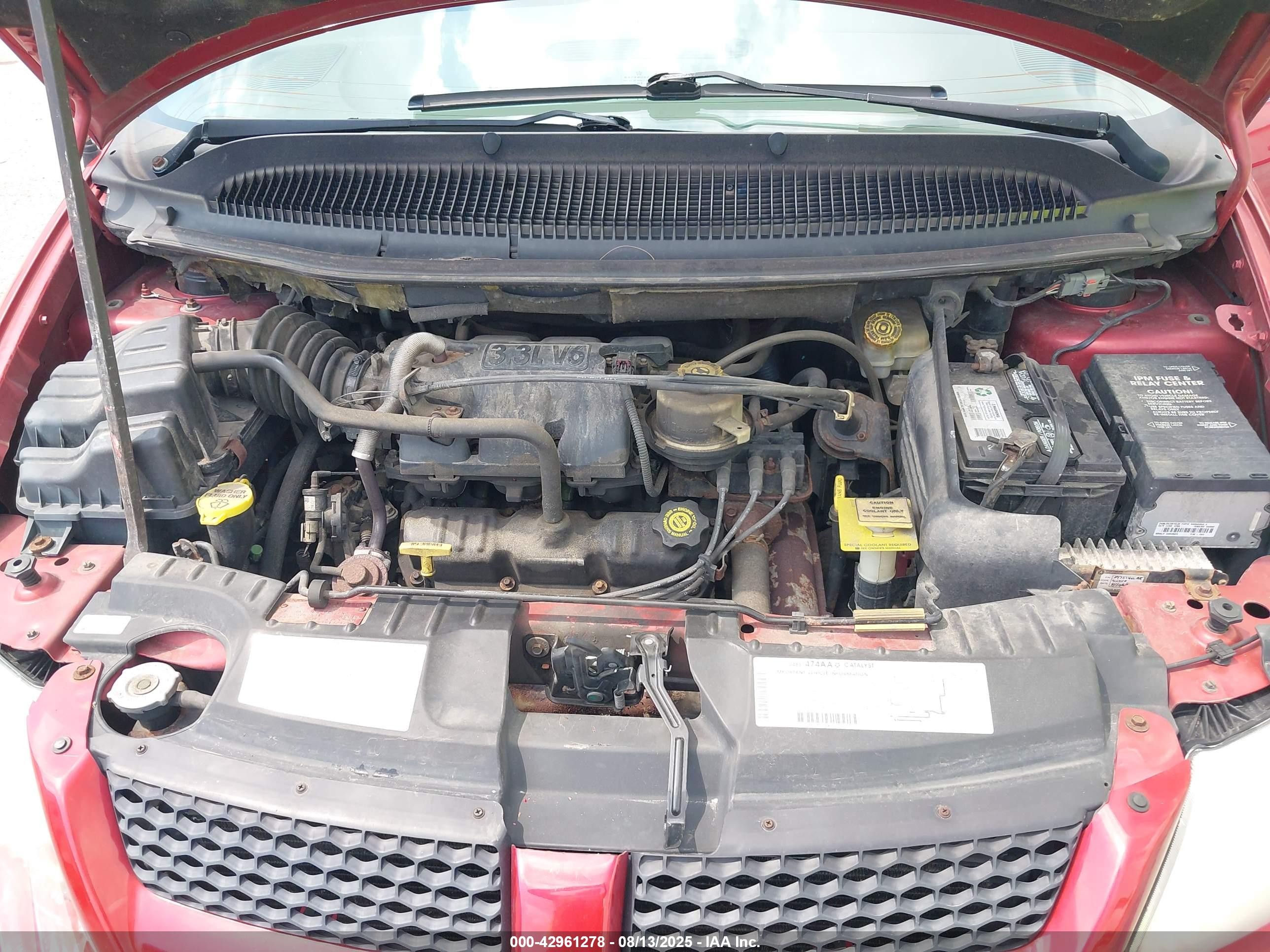2001 Dodge Grand Caravan Sport Red vin: 2B4GP44381R237104