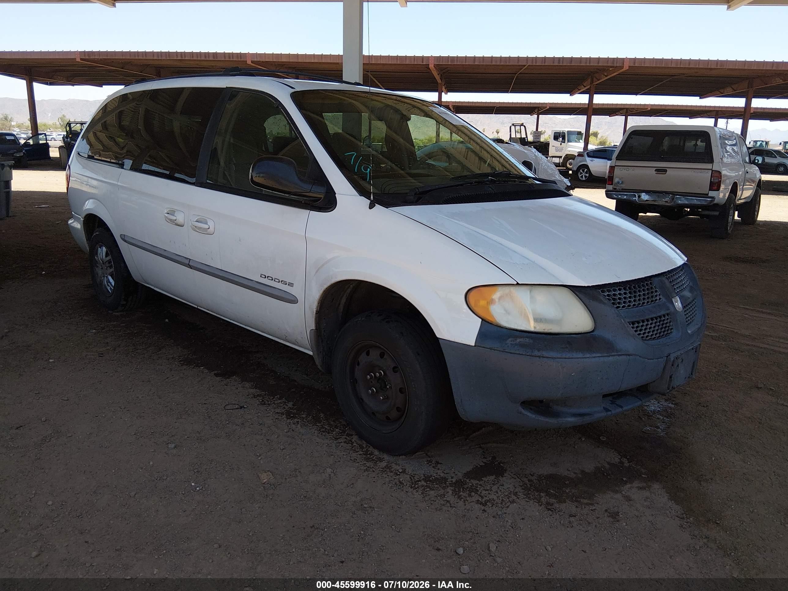 2001 Dodge Grand Caravan Sport White vin: 2B4GP443X1R310649