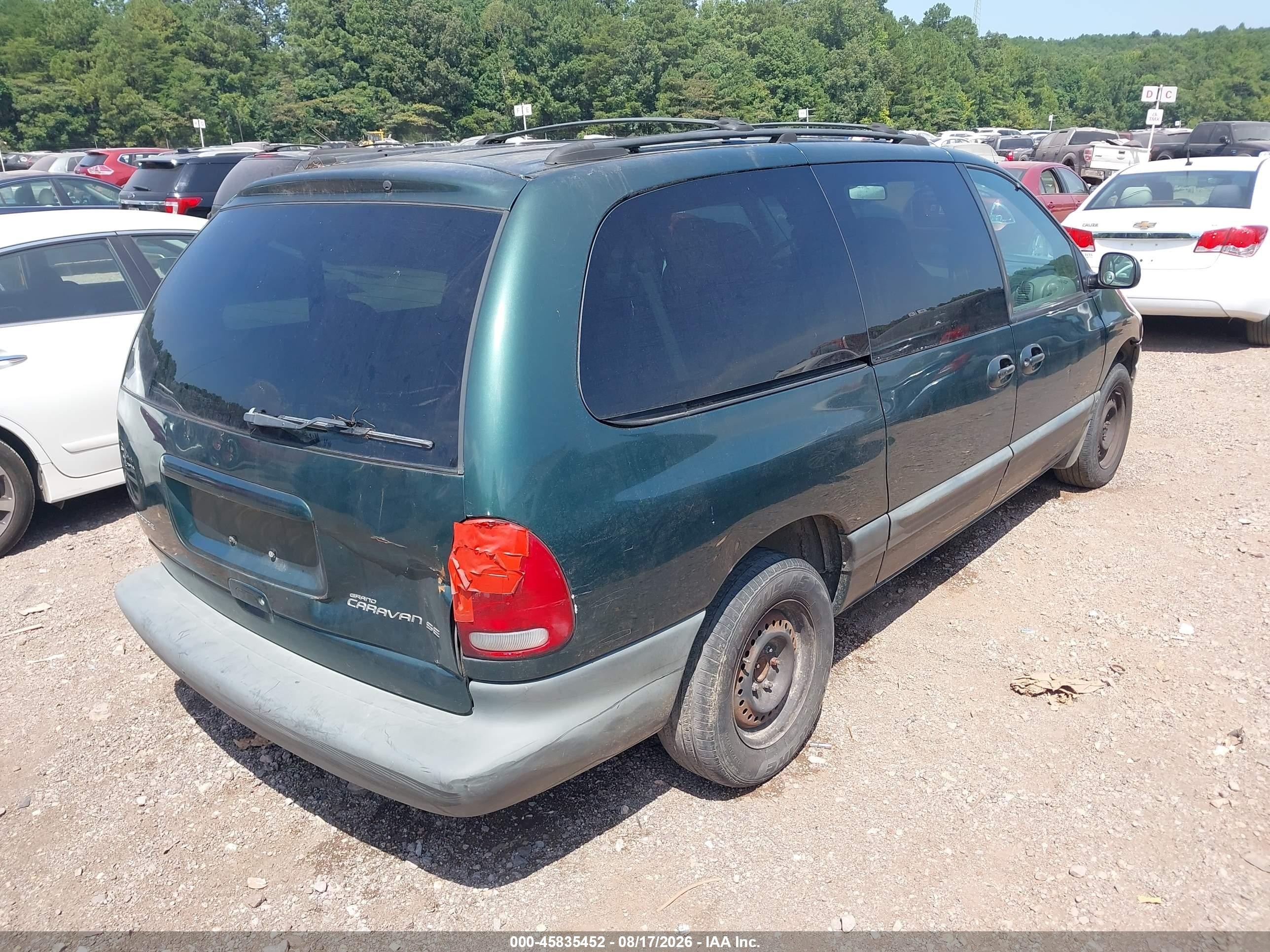 1999 Dodge Grand Caravan Se Green vin: 2B4GP44G0XR440354