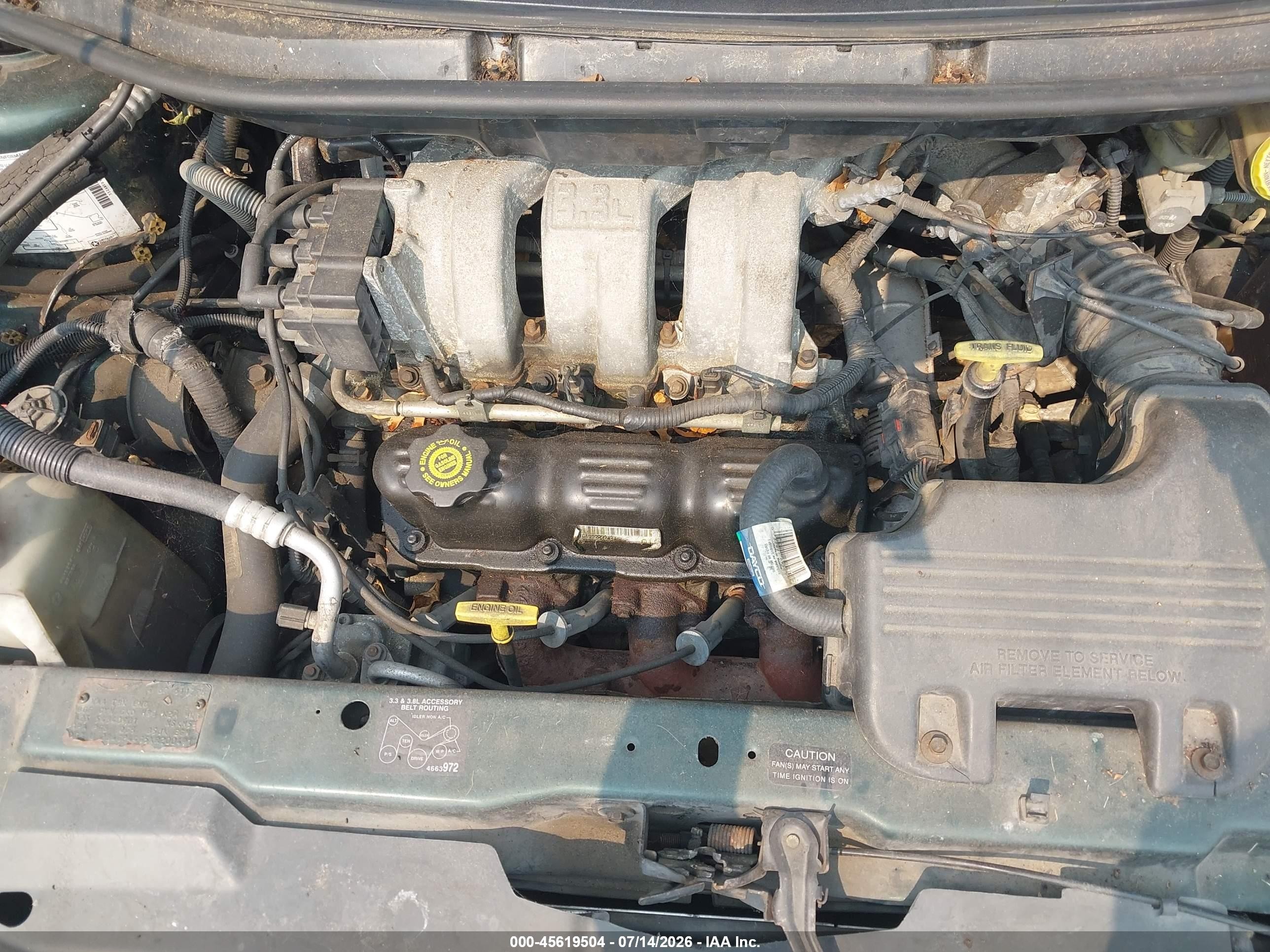 1999 Dodge Grand Caravan Se Green vin: 2B4GP44G5XR200491