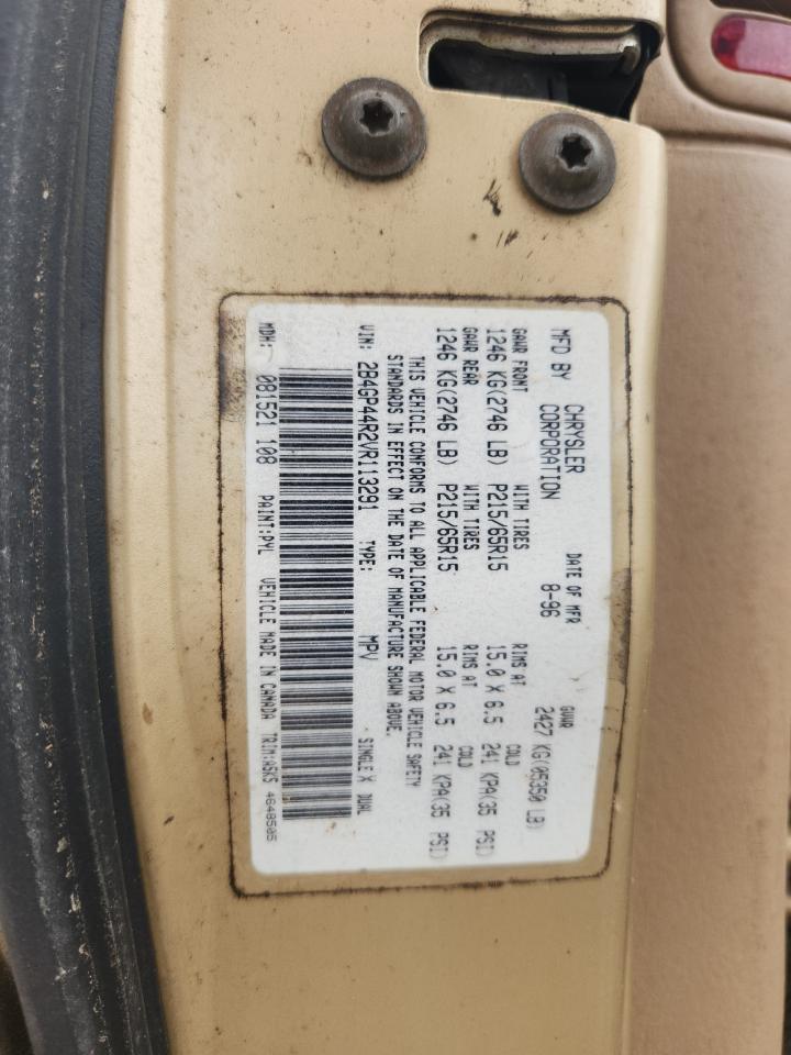 1997 Dodge Grand Caravan Se/sport Gold vin: 2B4GP44R2VR113291