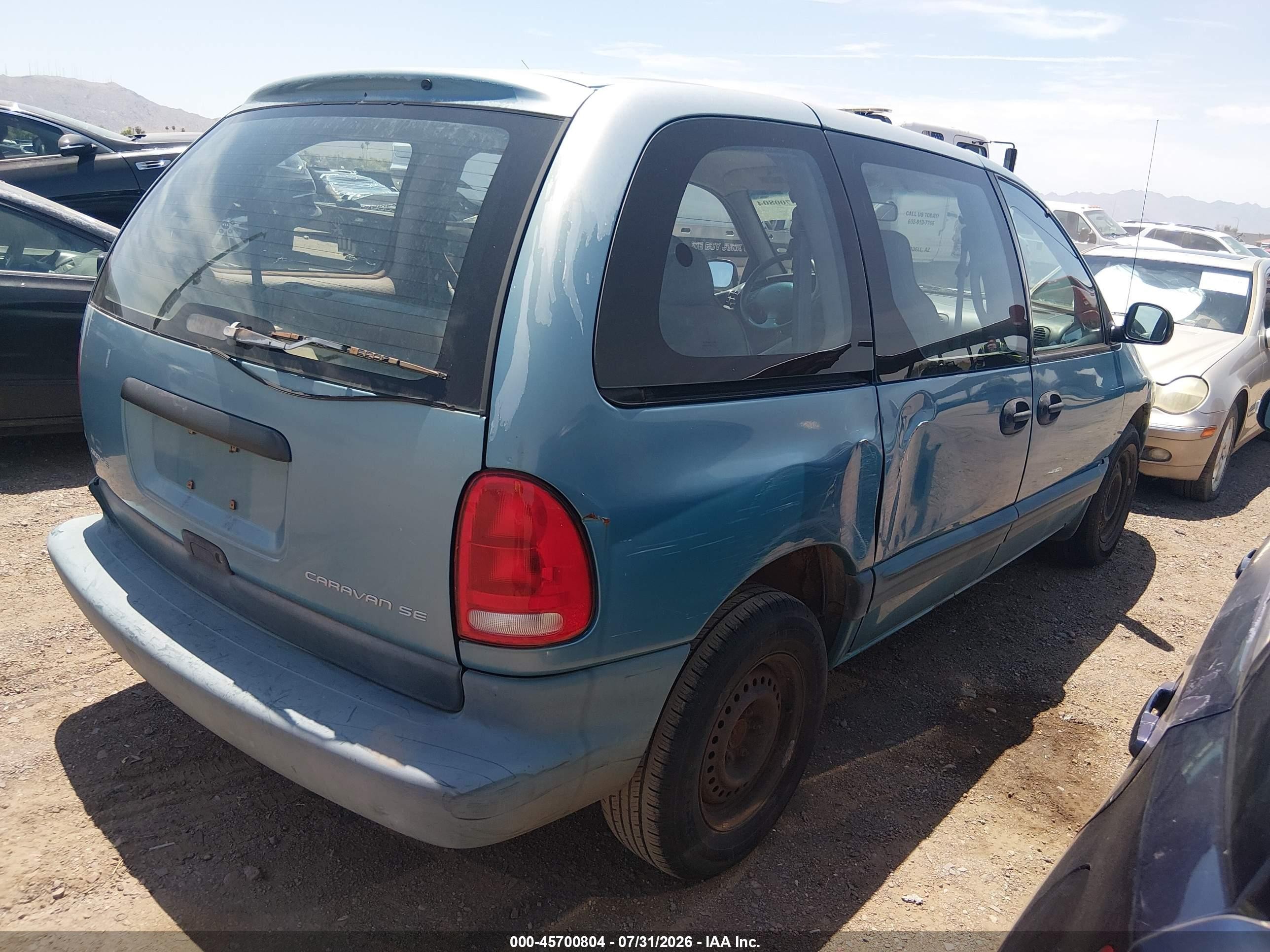 1998 Dodge Caravan Se Blue vin: 2B4GP4532WR702045
