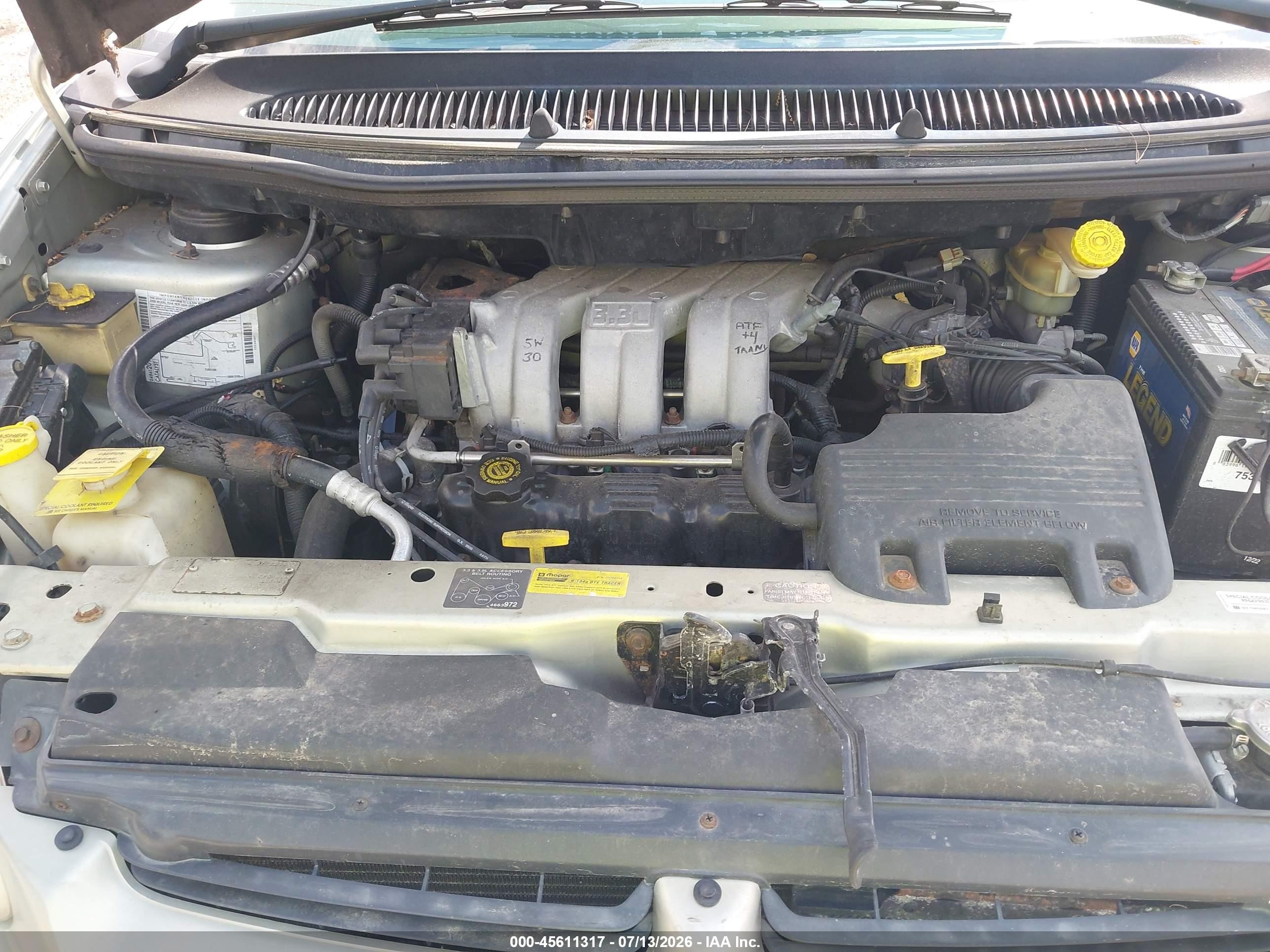 2000 Dodge Caravan Se Silver vin: 2B4GP45G3YR696066
