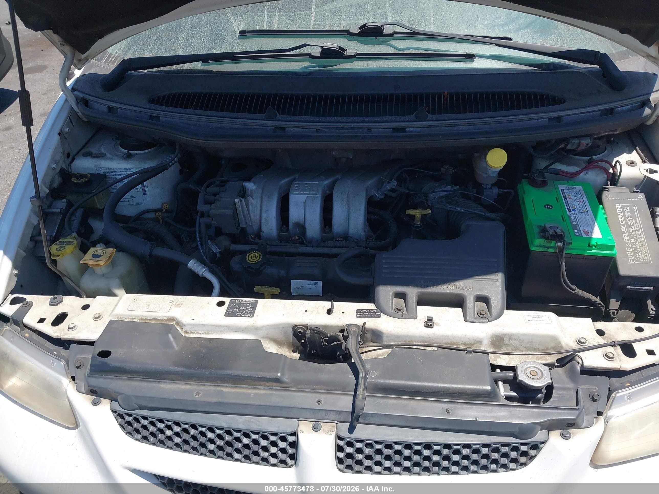 2000 Dodge Caravan Se White vin: 2B4GP45R2YR714137