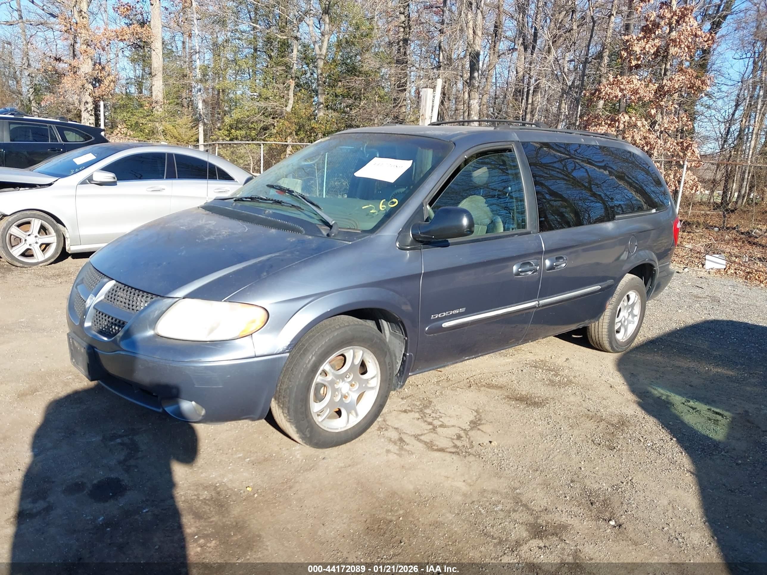 2001 Dodge Grand Caravan Es Gray vin: 2B4GP54L51R304540