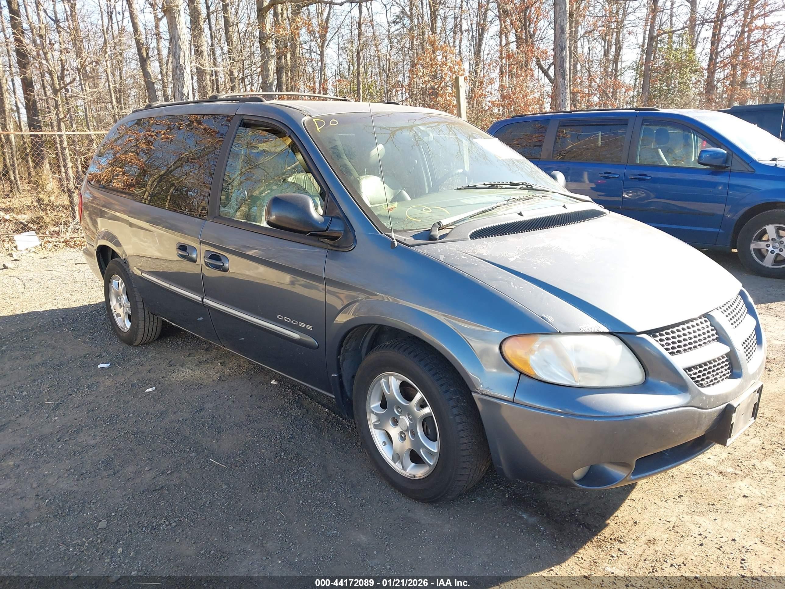 2001 Dodge Grand Caravan Es Gray vin: 2B4GP54L51R304540