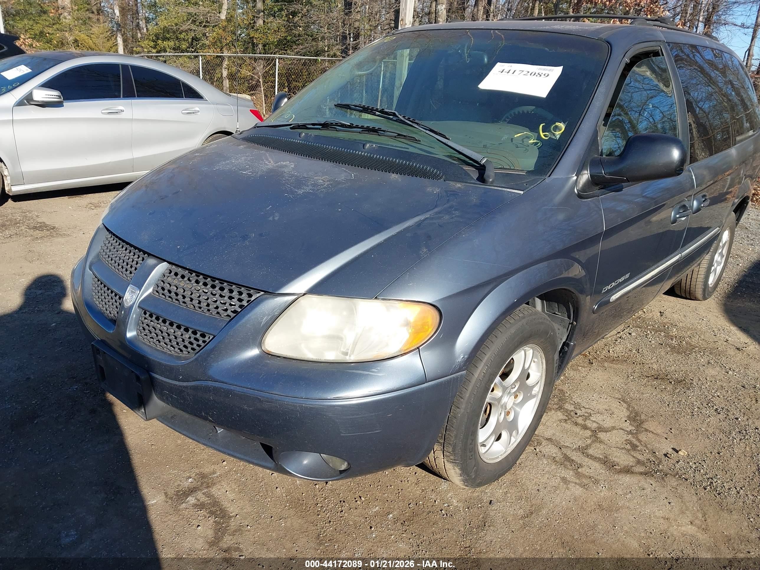 2001 Dodge Grand Caravan Es Gray vin: 2B4GP54L51R304540