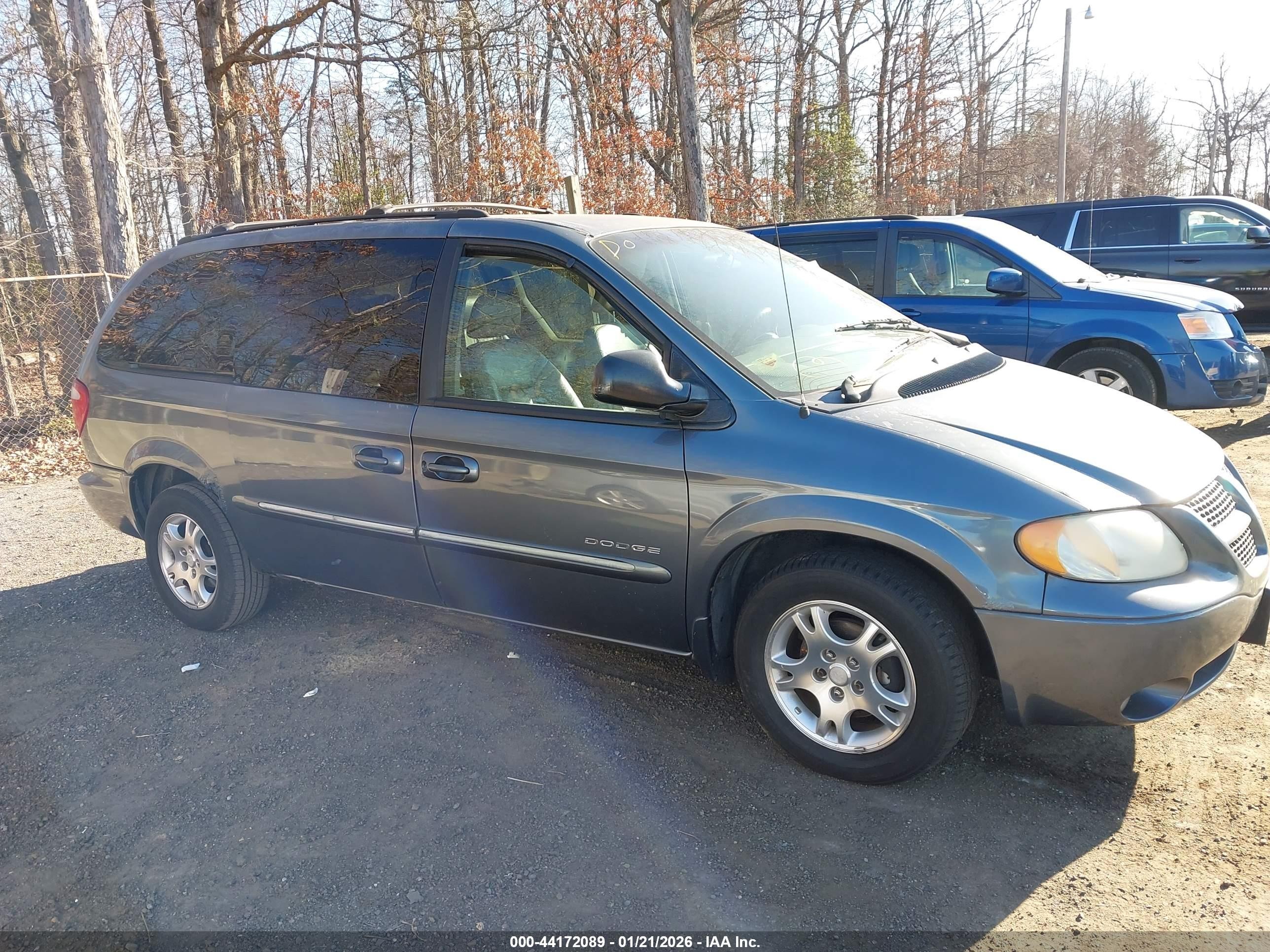 2001 Dodge Grand Caravan Es Gray vin: 2B4GP54L51R304540