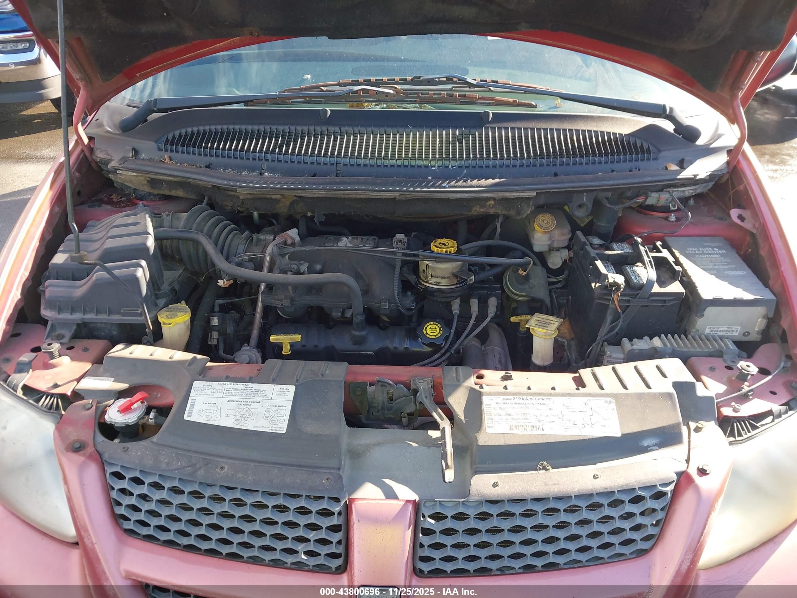 2001 Dodge Grand Caravan Ex Red vin: 2B4GP74L51R307501