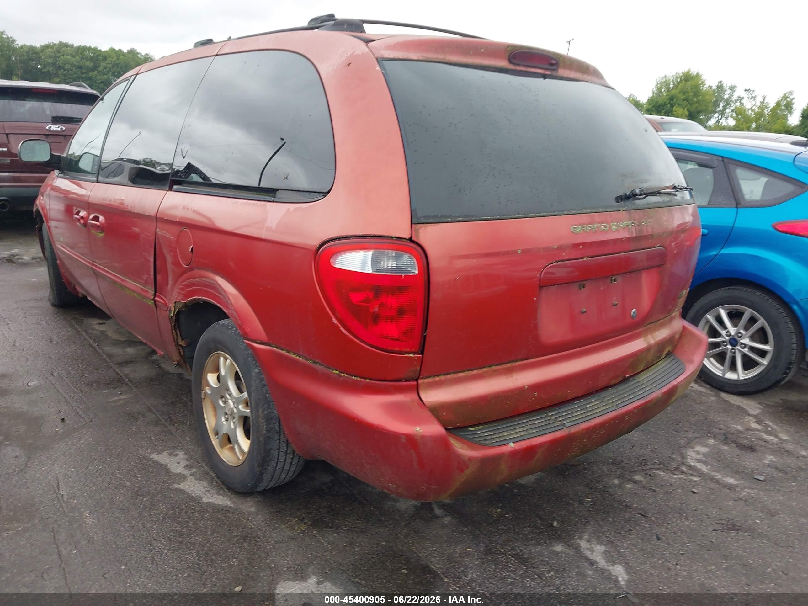 2001 Dodge Grand Caravan Ex Red vin: 2B4GP74L91R348357