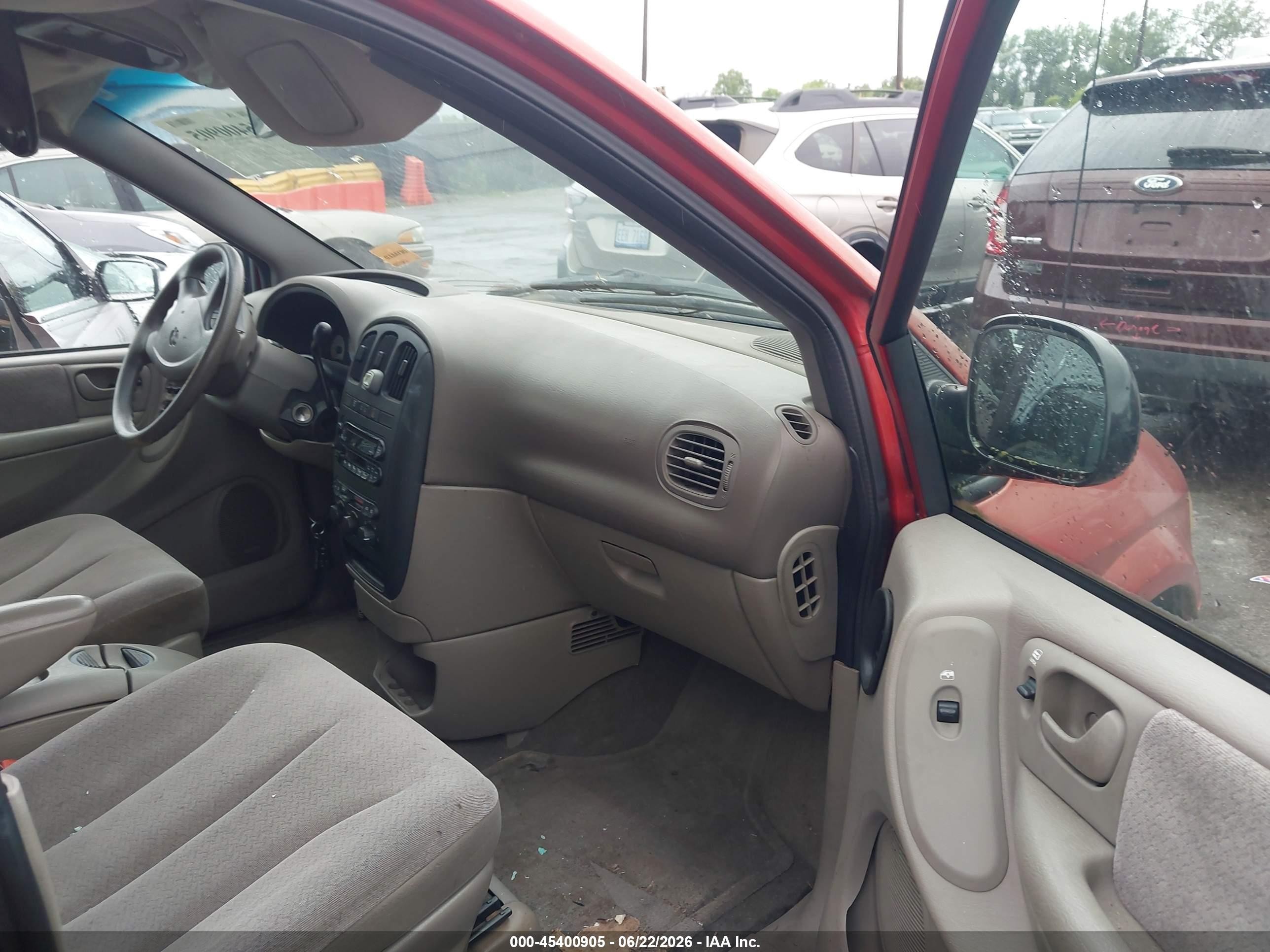 2001 Dodge Grand Caravan Ex Red vin: 2B4GP74L91R348357