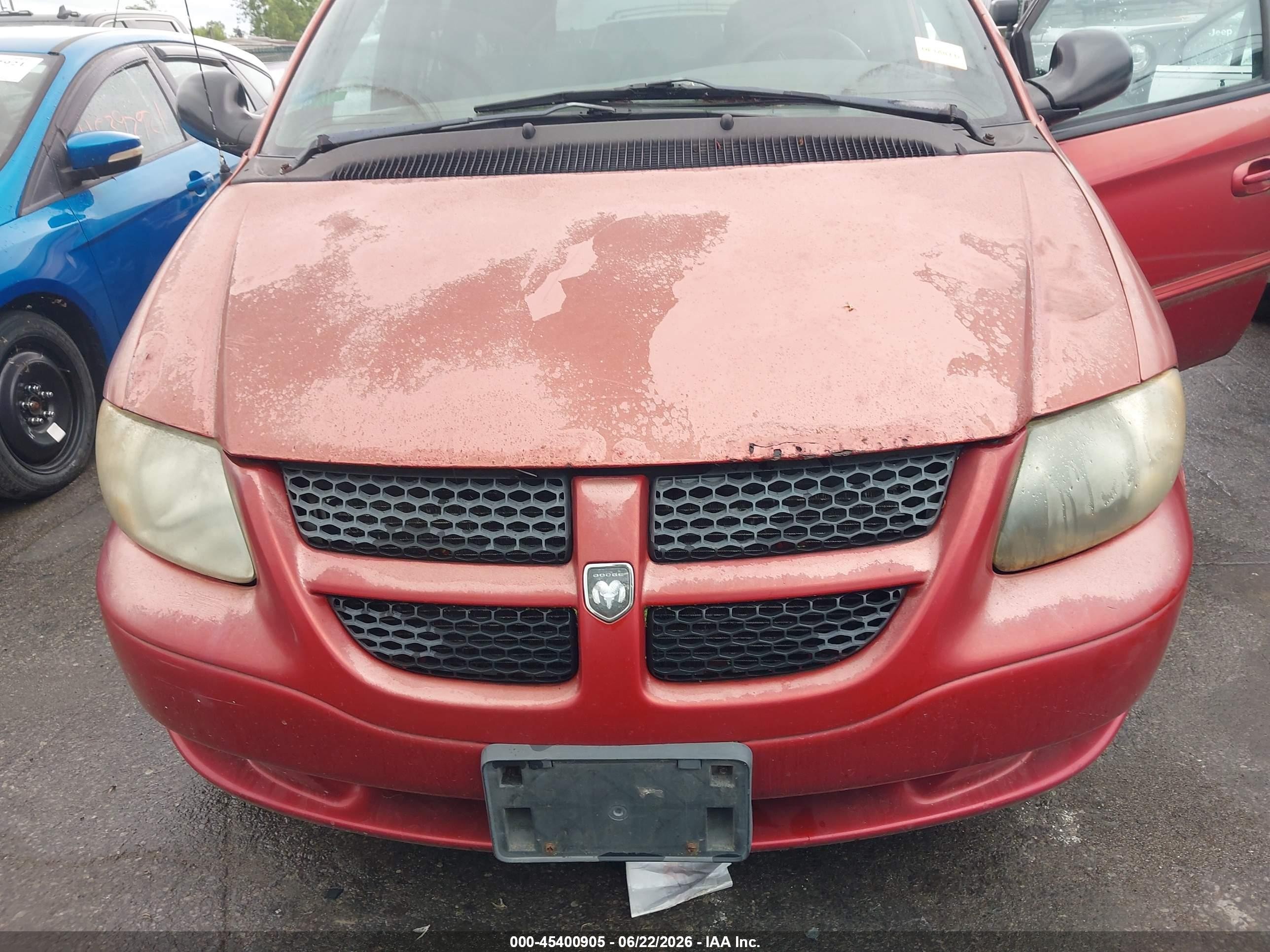 2001 Dodge Grand Caravan Ex Red vin: 2B4GP74L91R348357