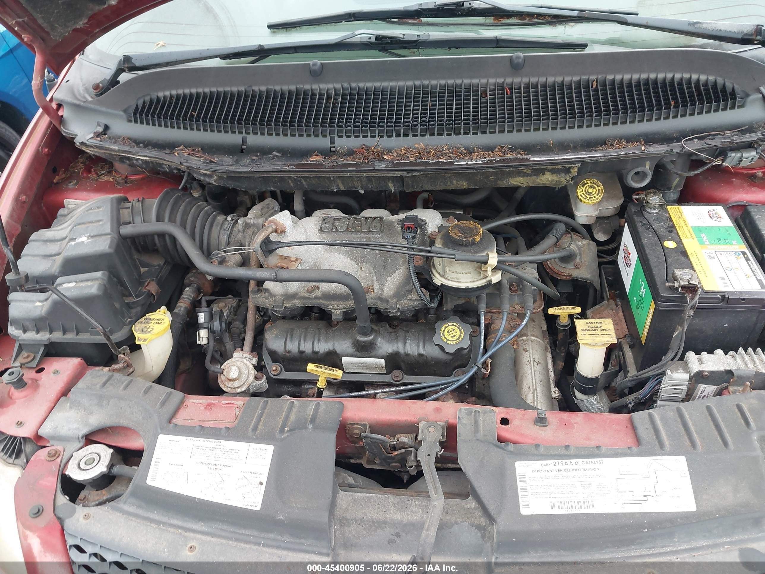 2001 Dodge Grand Caravan Ex Red vin: 2B4GP74L91R348357