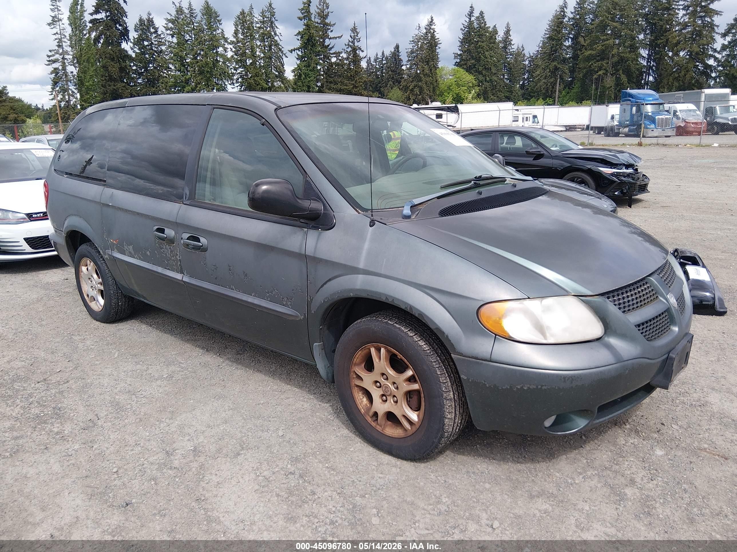 2002 Dodge Grand Caravan Sport Gray vin: 2B4GT44L92R702227