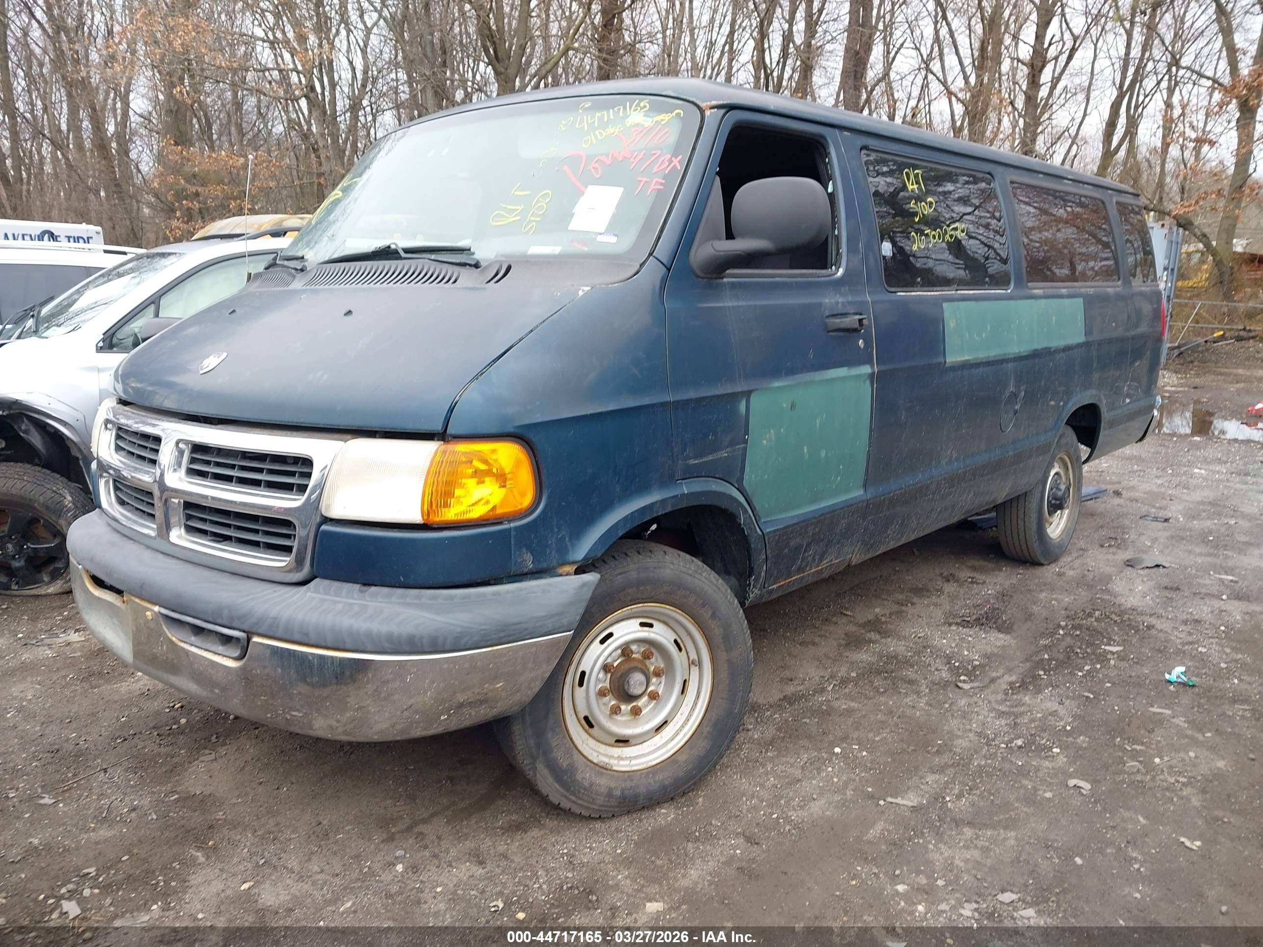 2001 Dodge Ram Wagon 3500   Blue vin: 2B5WB35Y81K551564
