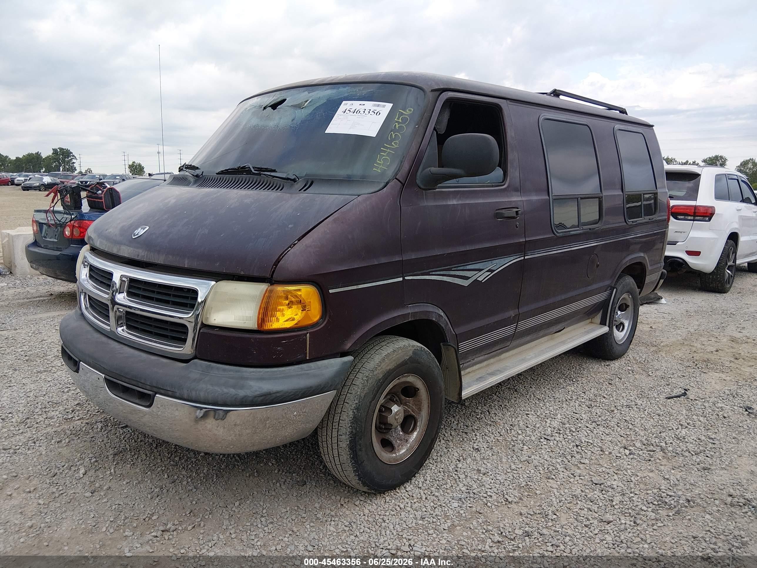 1998 Dodge Ram Van Commercial/conversion Maroon vin: 2B6HB11X5WK148025