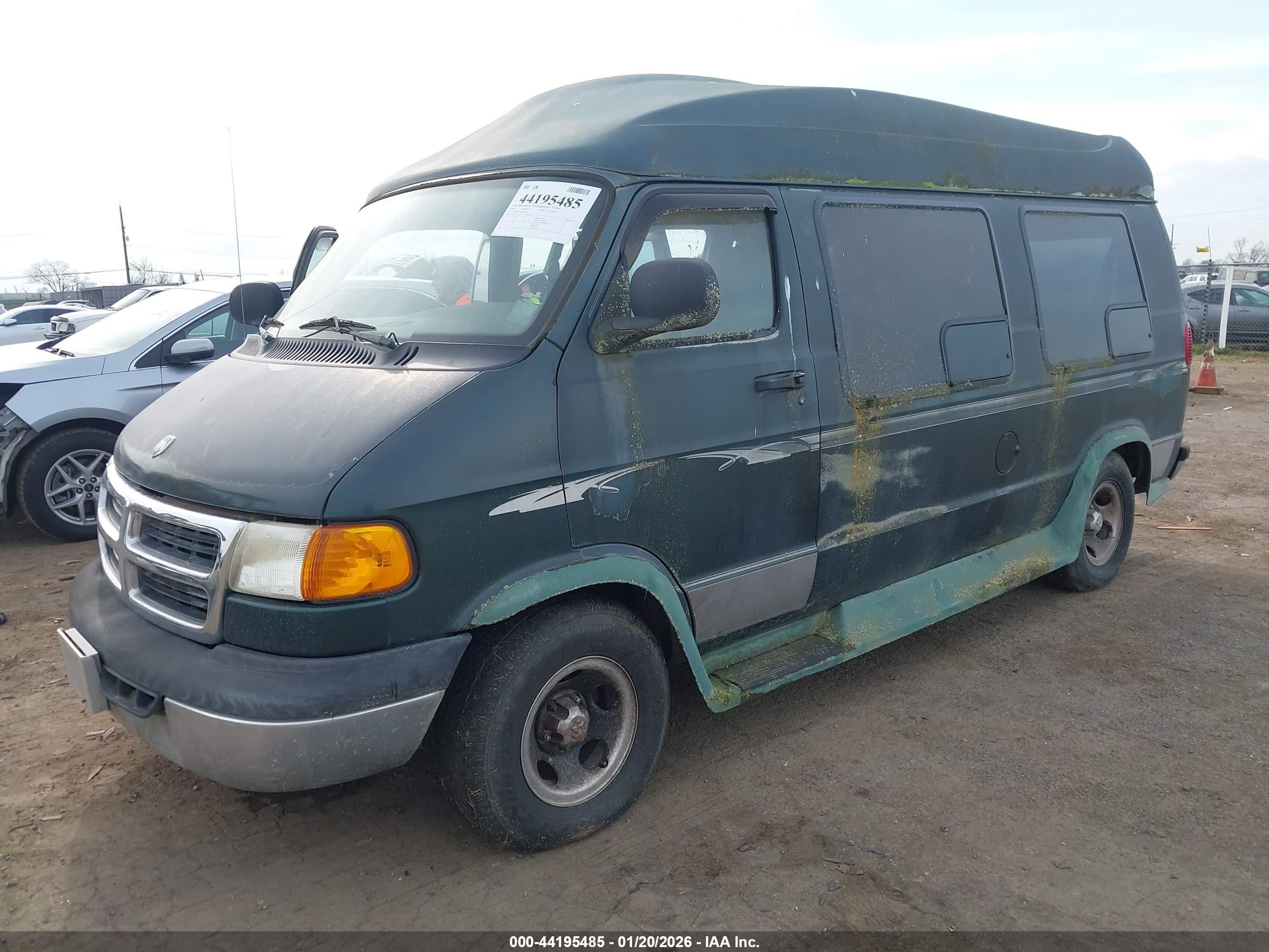 1999 Dodge Ram Van 1500 Commercial/conversion Green vin: 2B6HB11Y0XK514841