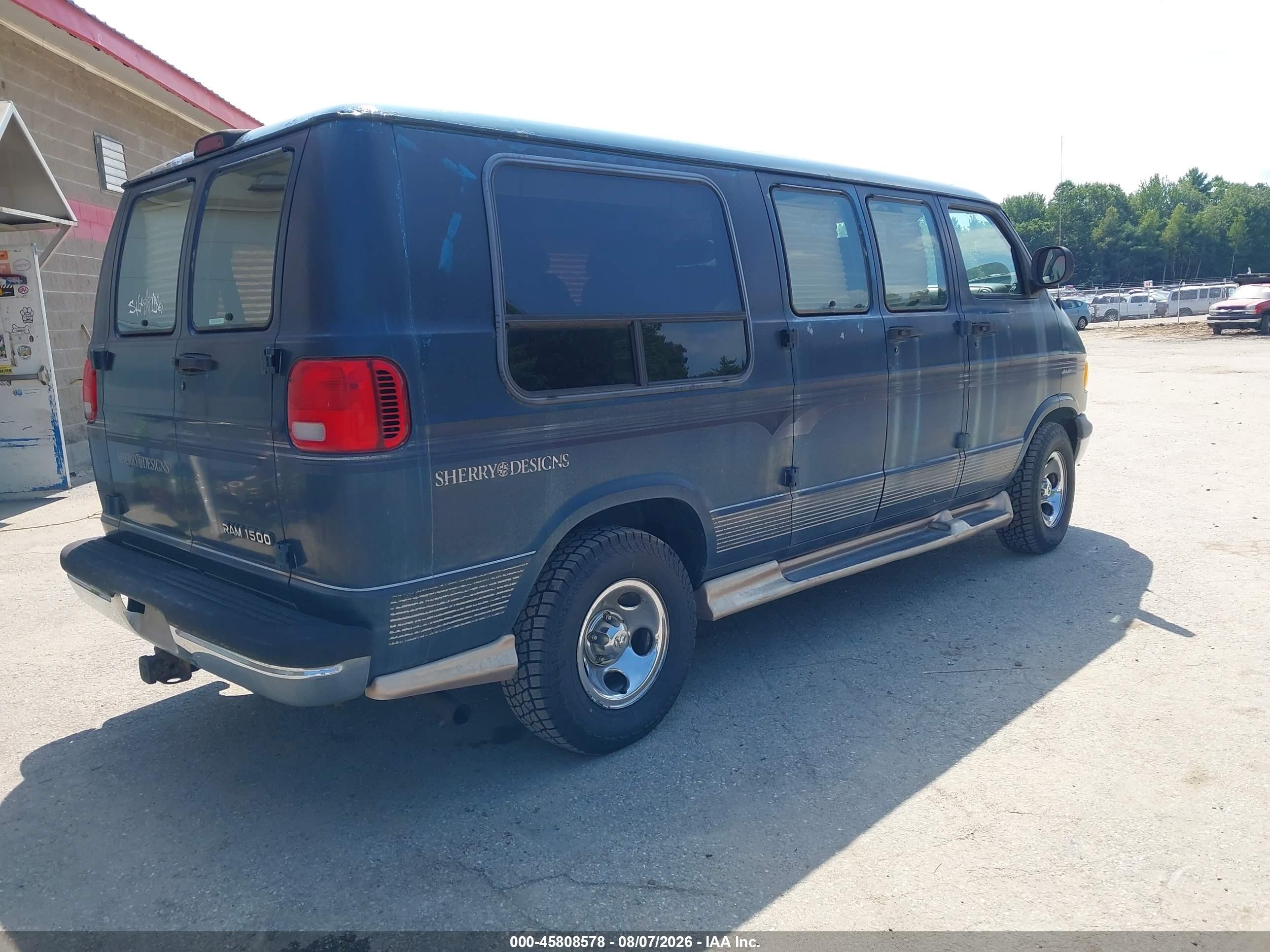 1999 Dodge Ram Van 1500 Commercial/conversion Blue vin: 2B6HB11Y1XK566916