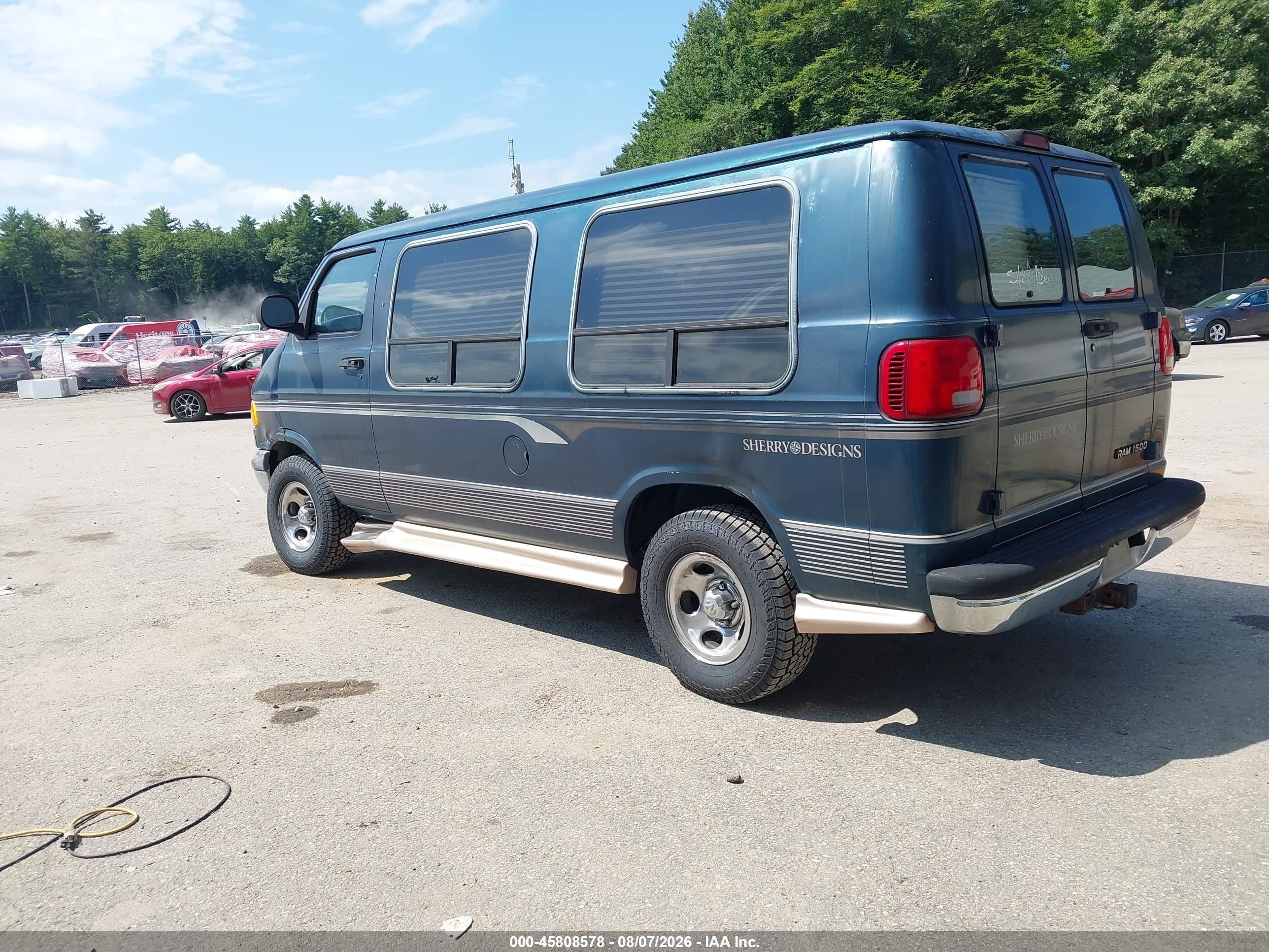 1999 Dodge Ram Van 1500 Commercial/conversion Blue vin: 2B6HB11Y1XK566916
