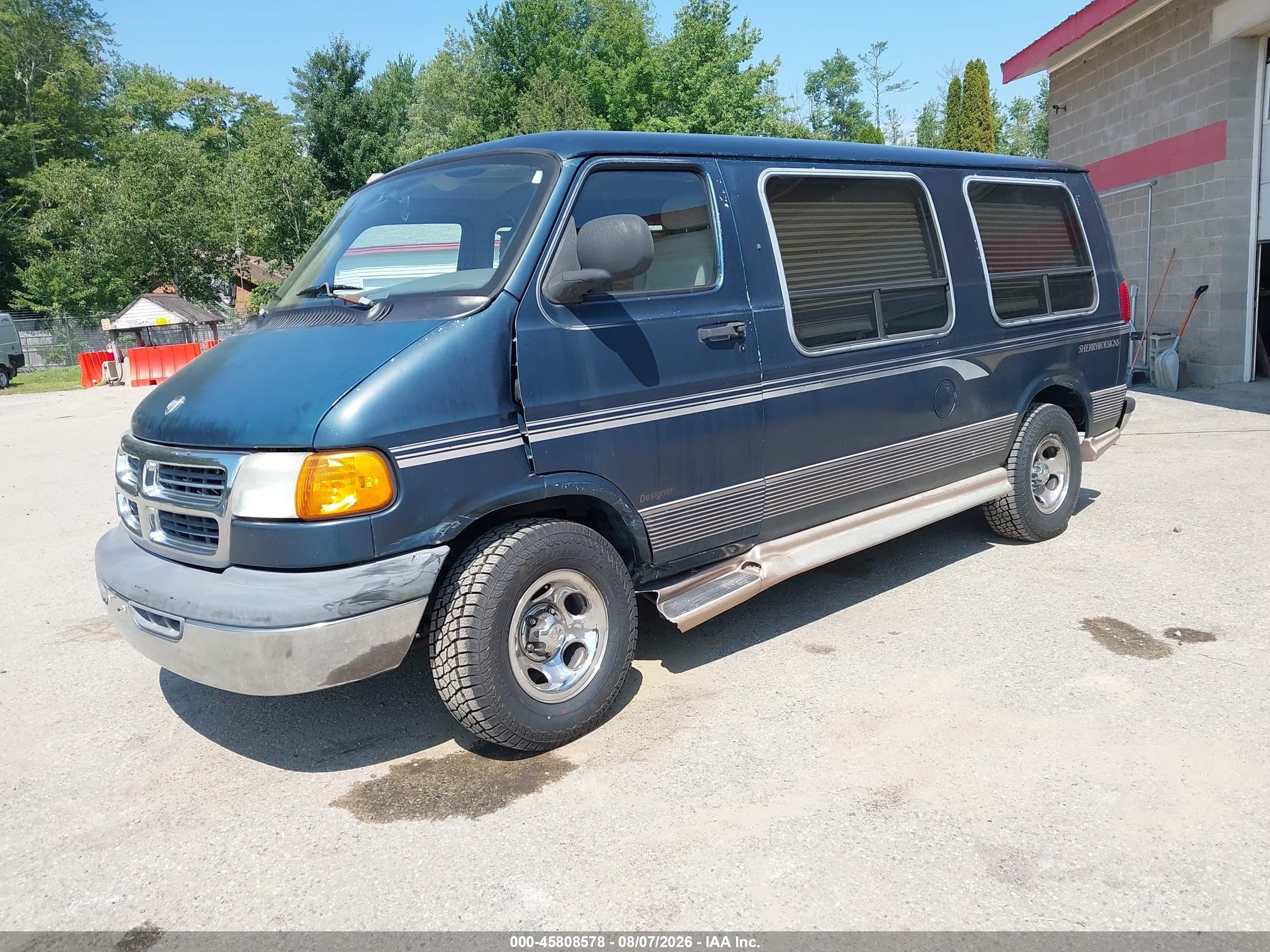 1999 Dodge Ram Van 1500 Commercial/conversion Blue vin: 2B6HB11Y1XK566916