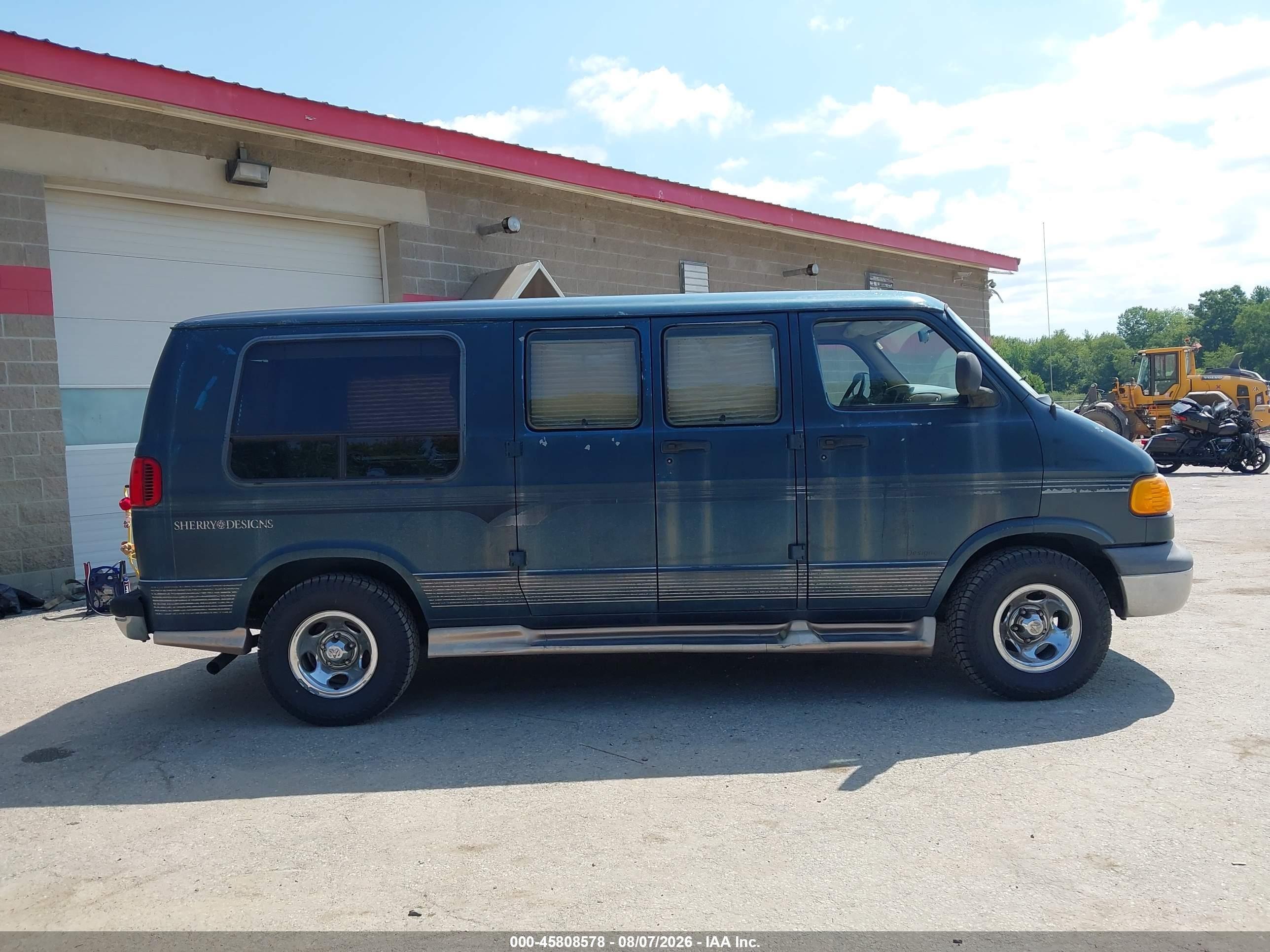 1999 Dodge Ram Van 1500 Commercial/conversion Blue vin: 2B6HB11Y1XK566916
