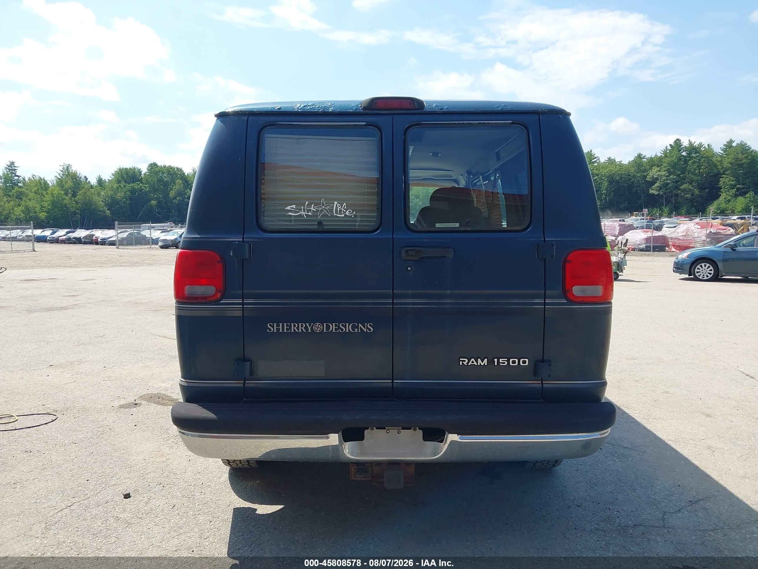 1999 Dodge Ram Van 1500 Commercial/conversion Blue vin: 2B6HB11Y1XK566916
