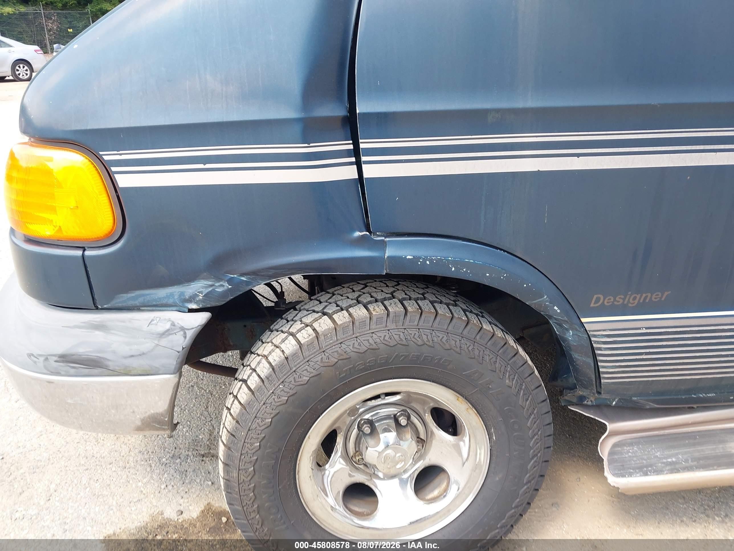 1999 Dodge Ram Van 1500 Commercial/conversion Blue vin: 2B6HB11Y1XK566916