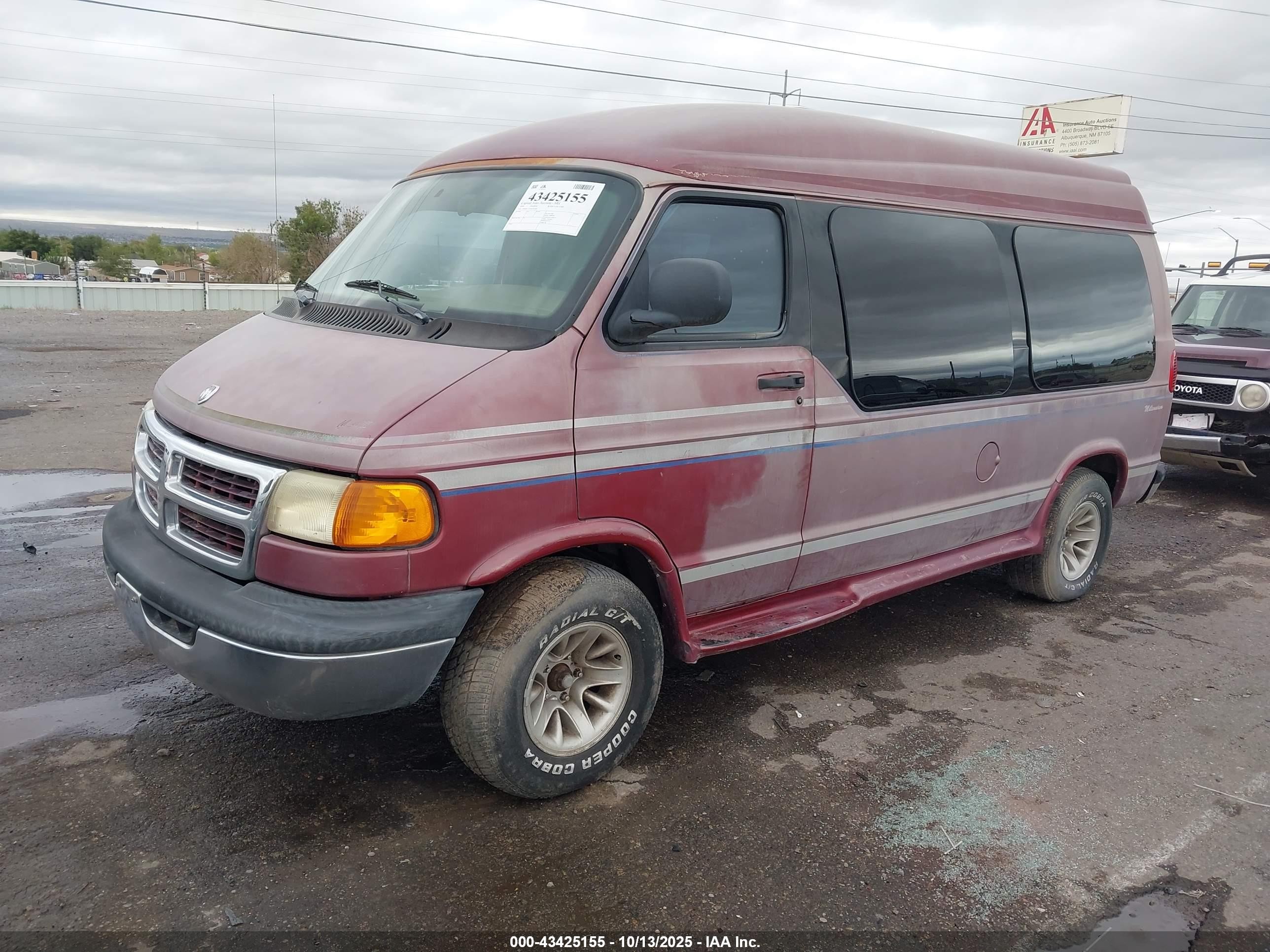 1999 Dodge Ram Van 1500 Commercial/conversion Red vin: 2B6HB11Y2XK503968