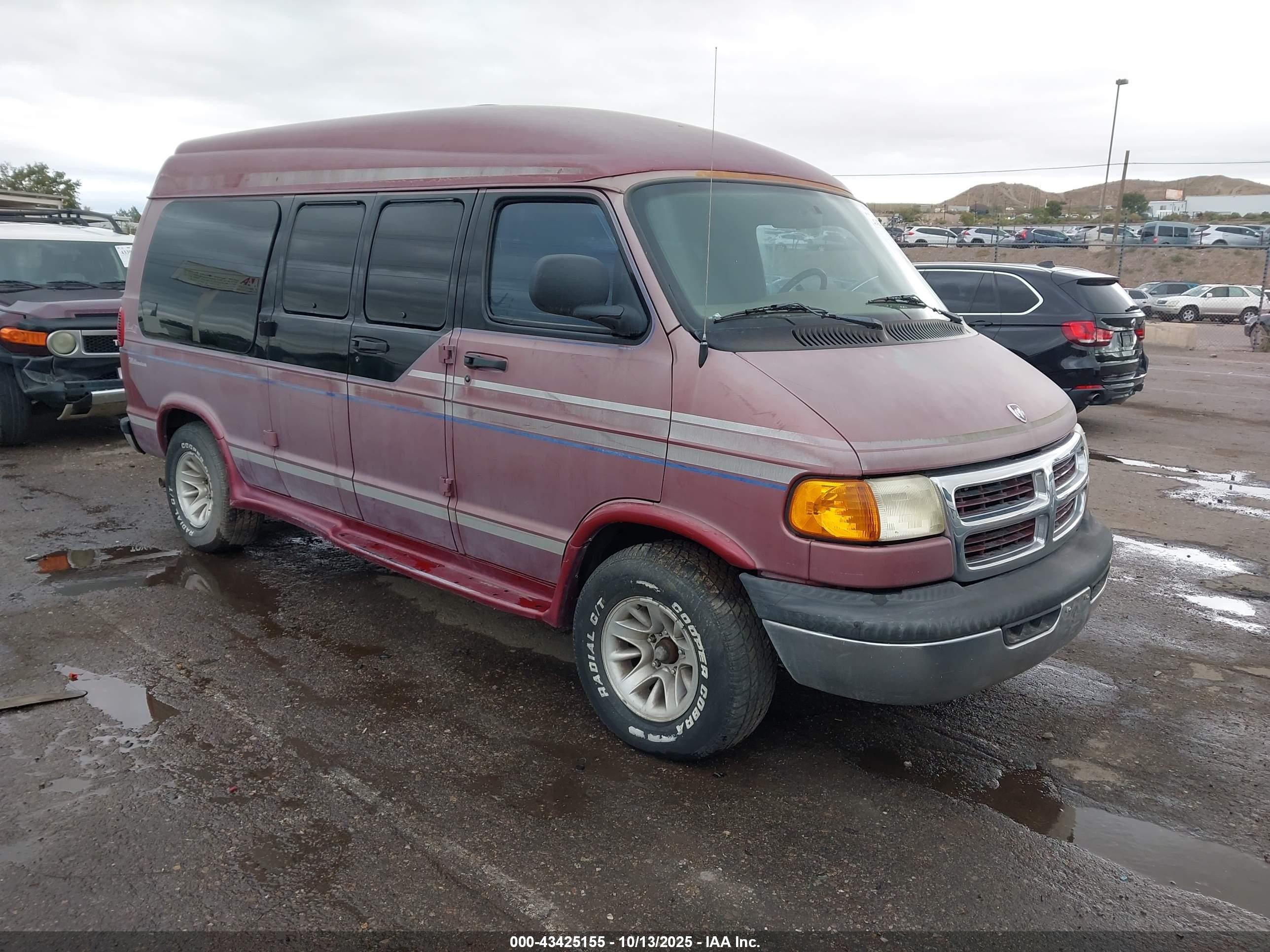 1999 Dodge Ram Van 1500 Commercial/conversion Red vin: 2B6HB11Y2XK503968