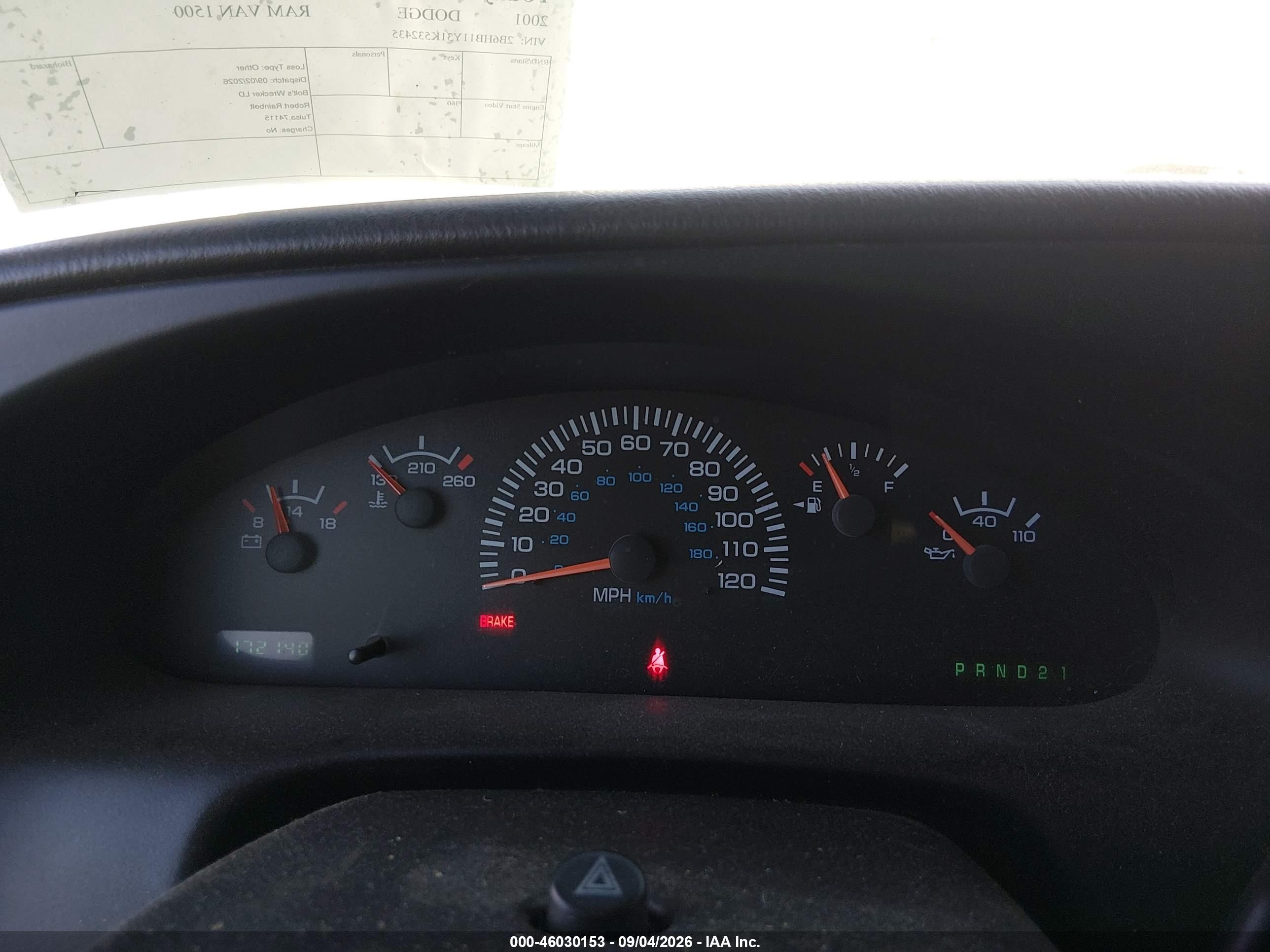 2001 Dodge Ram Van 1500 Conversion Белый vin: 2B6HB11Y31K532435