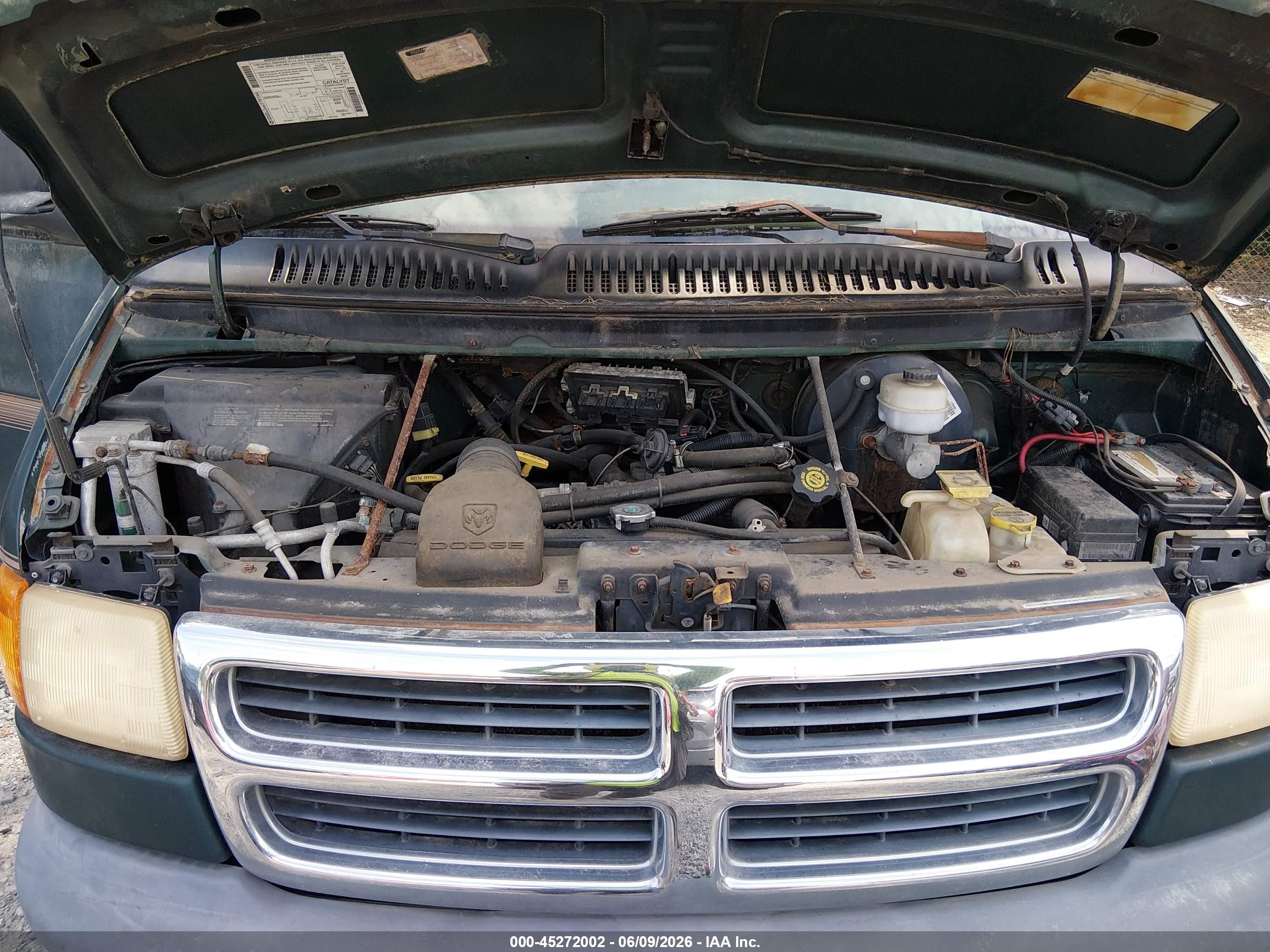 1999 Dodge Ram Van 1500 Commercial/conversion Green vin: 2B6HB11Y4XK582494