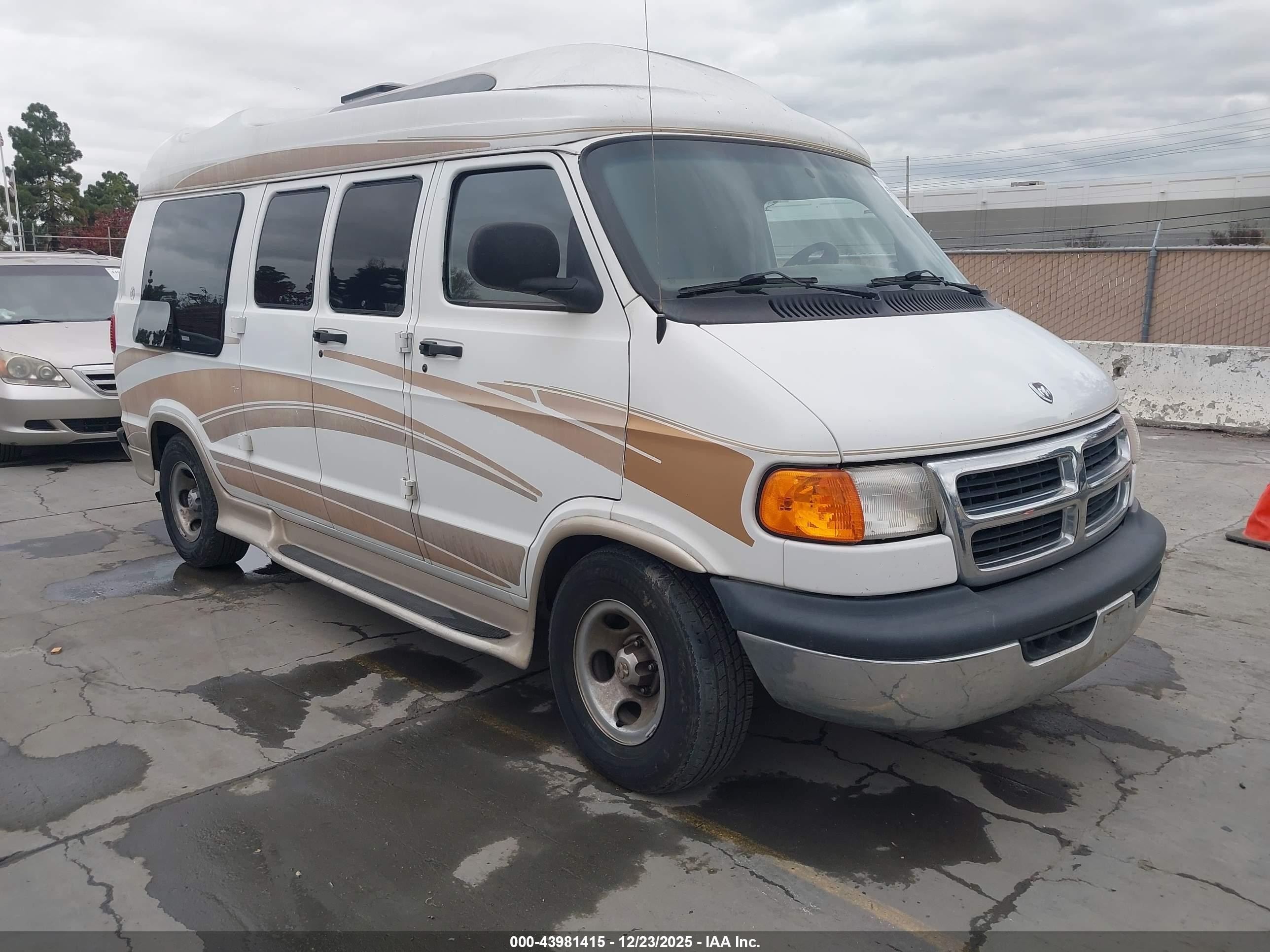 1999 Dodge Ram Van 1500 Commercial/conversion White vin: 2B6HB11Y6XK549447