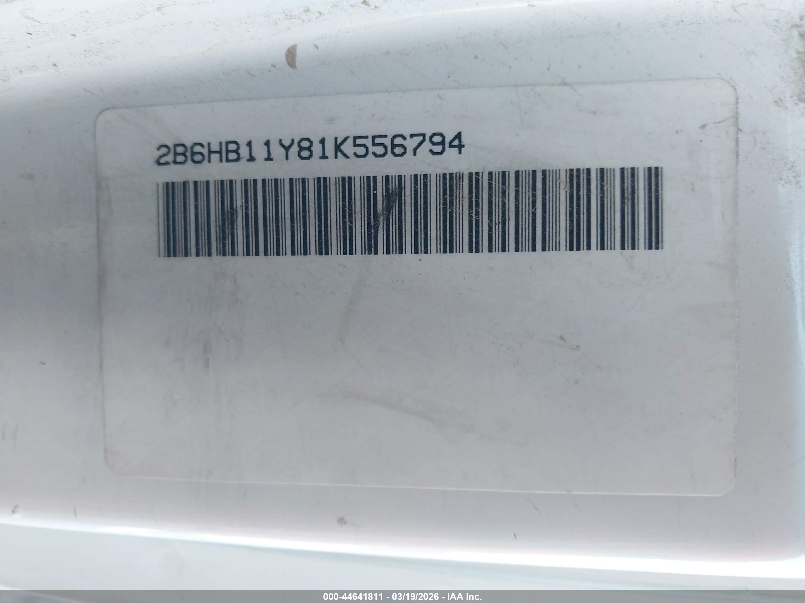 2001 Dodge Ram Van 1500 Conversion White vin: 2B6HB11Y81K556794