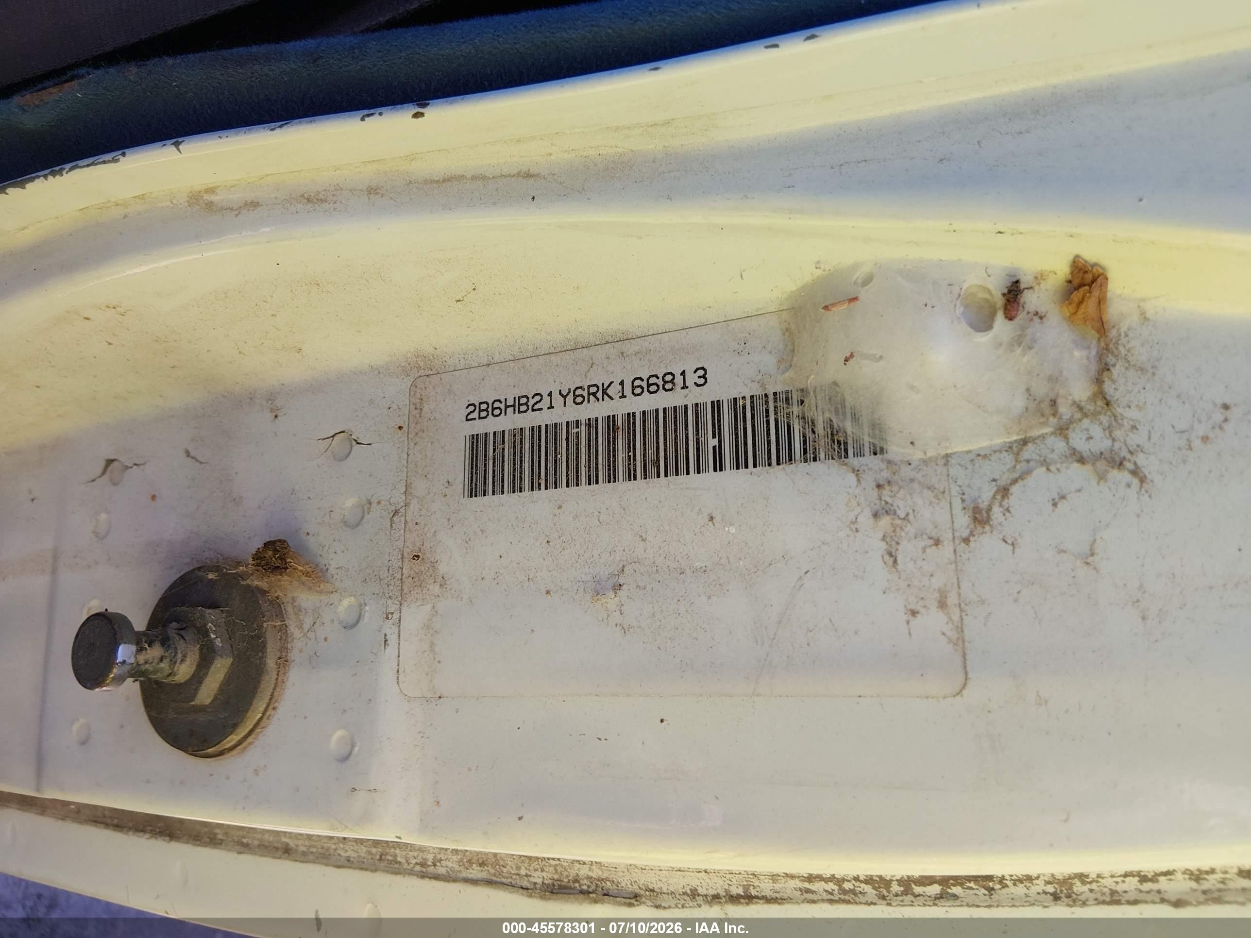 1994 Dodge Ram Van B250 White vin: 2B6HB21Y6RK166813