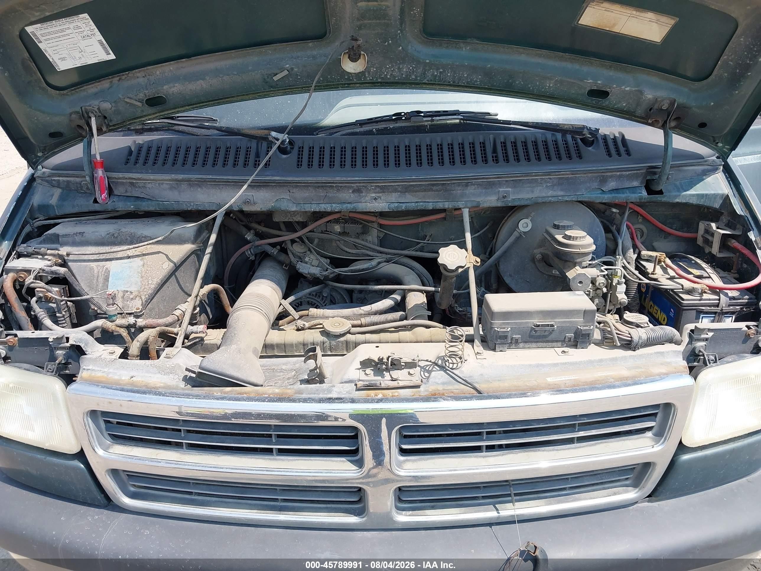 1996 Dodge Ram Van B2500 Green vin: 2B6HB21Y7TK124383