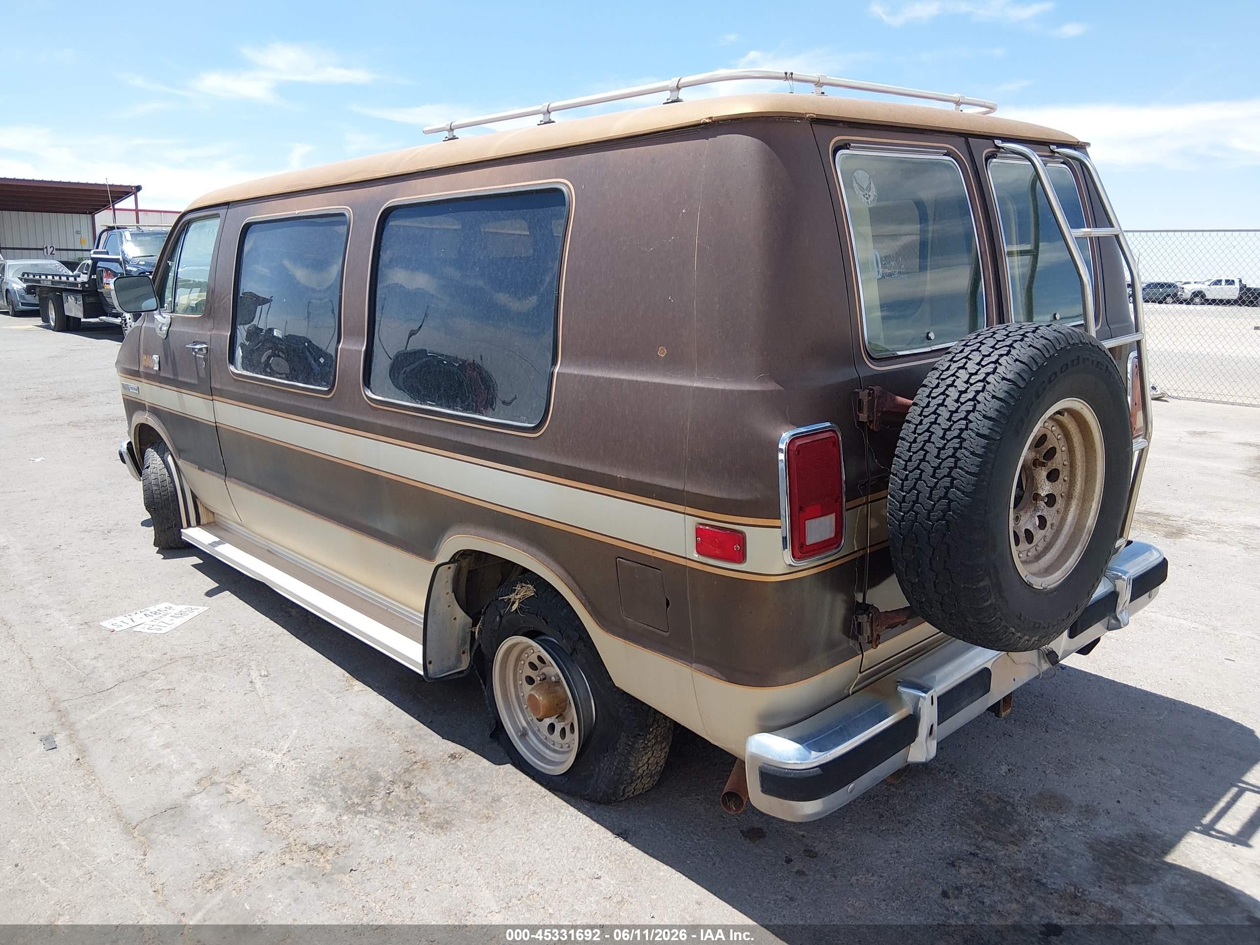 1986 Dodge Ram Van B250 Brown vin: 2B6HB23T8GK561803