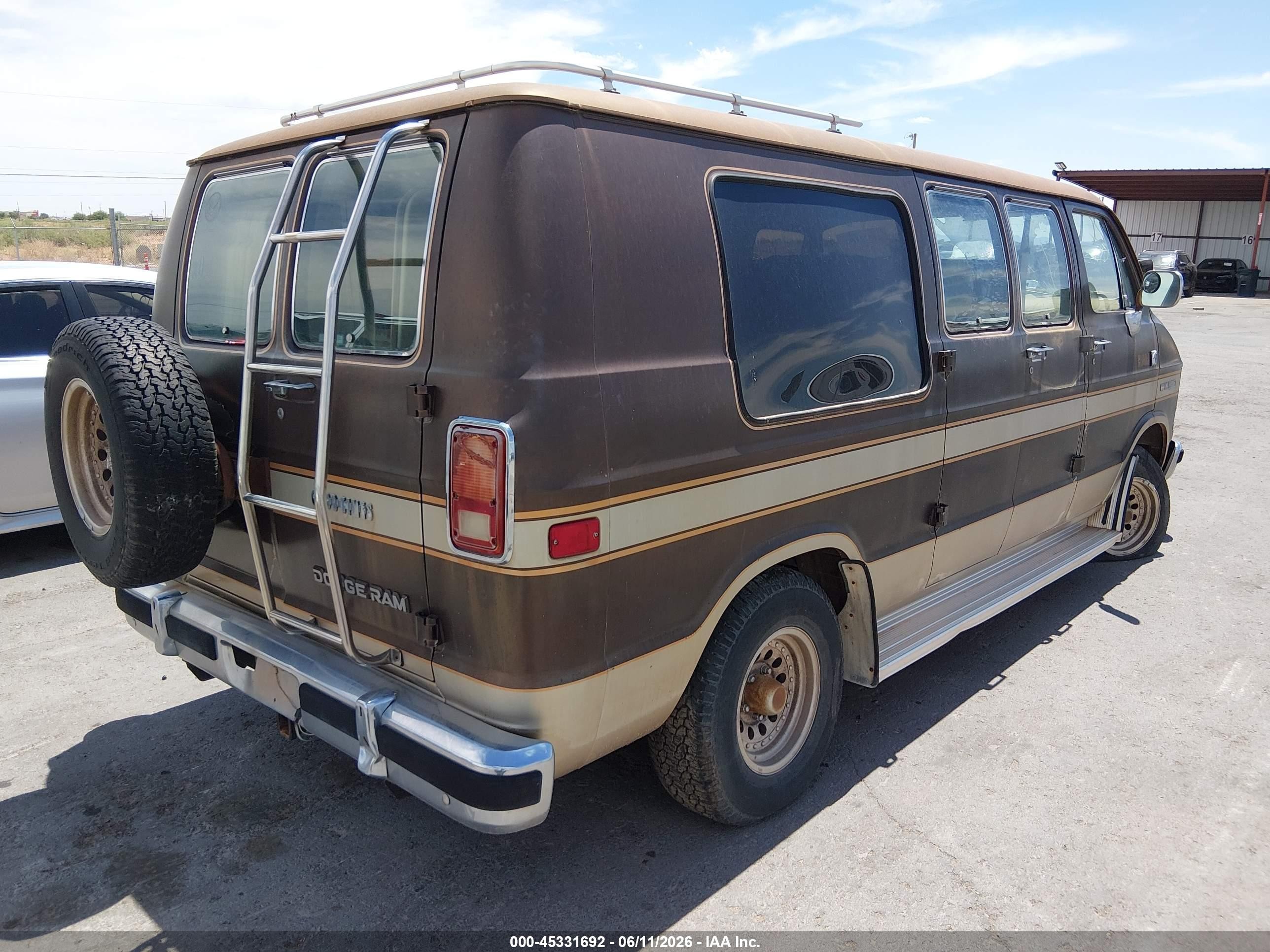 1986 Dodge Ram Van B250 Brown vin: 2B6HB23T8GK561803