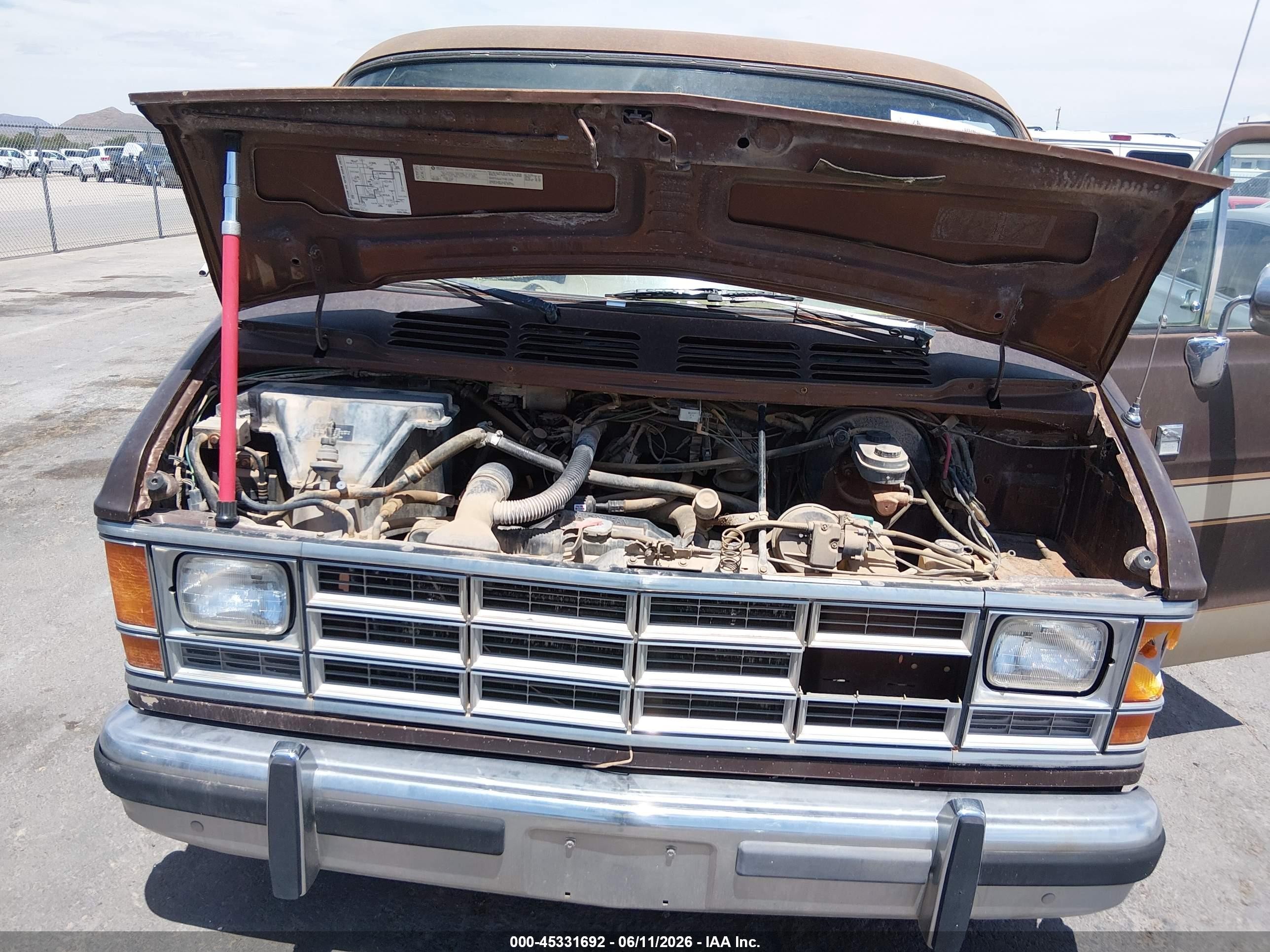 1986 Dodge Ram Van B250 Brown vin: 2B6HB23T8GK561803