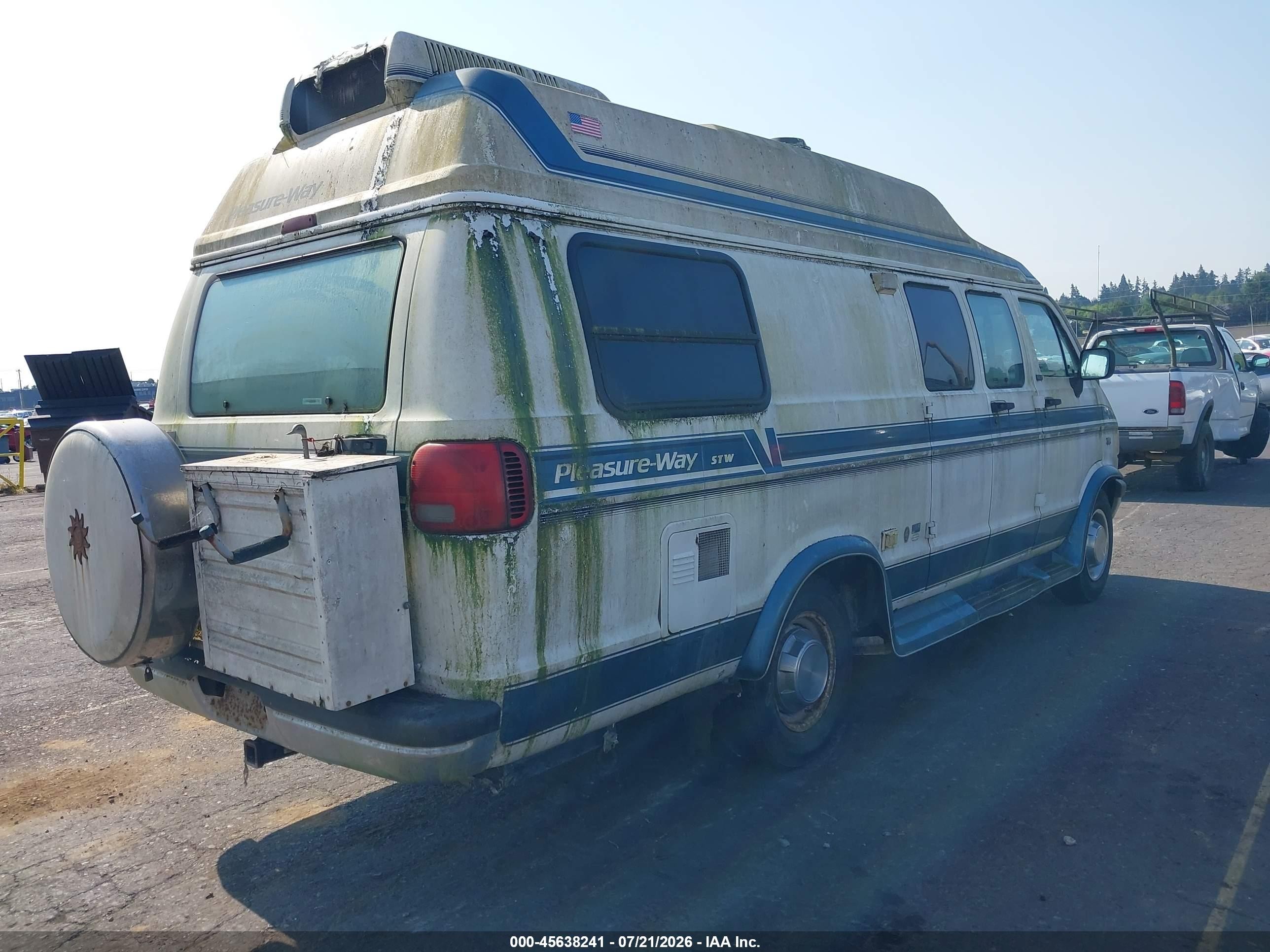 1995 Dodge Ram Van B3500 White vin: 2B6KB31Y7SK522056