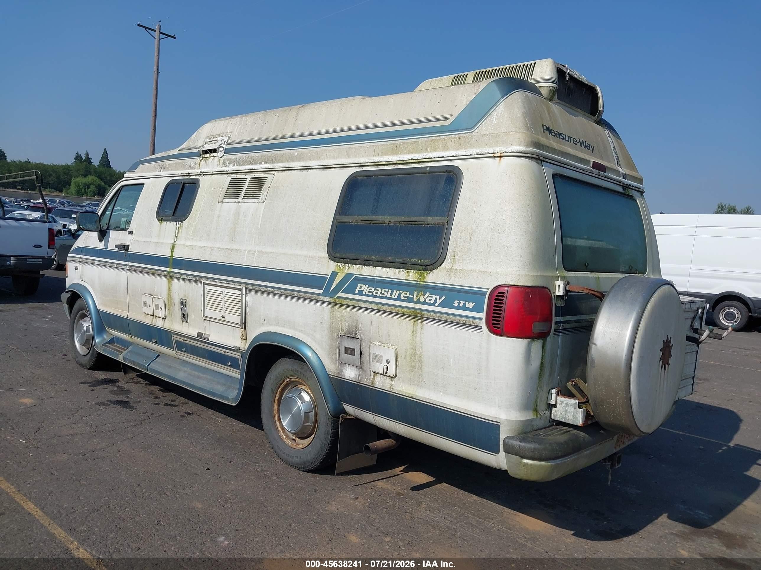 1995 Dodge Ram Van B3500 White vin: 2B6KB31Y7SK522056