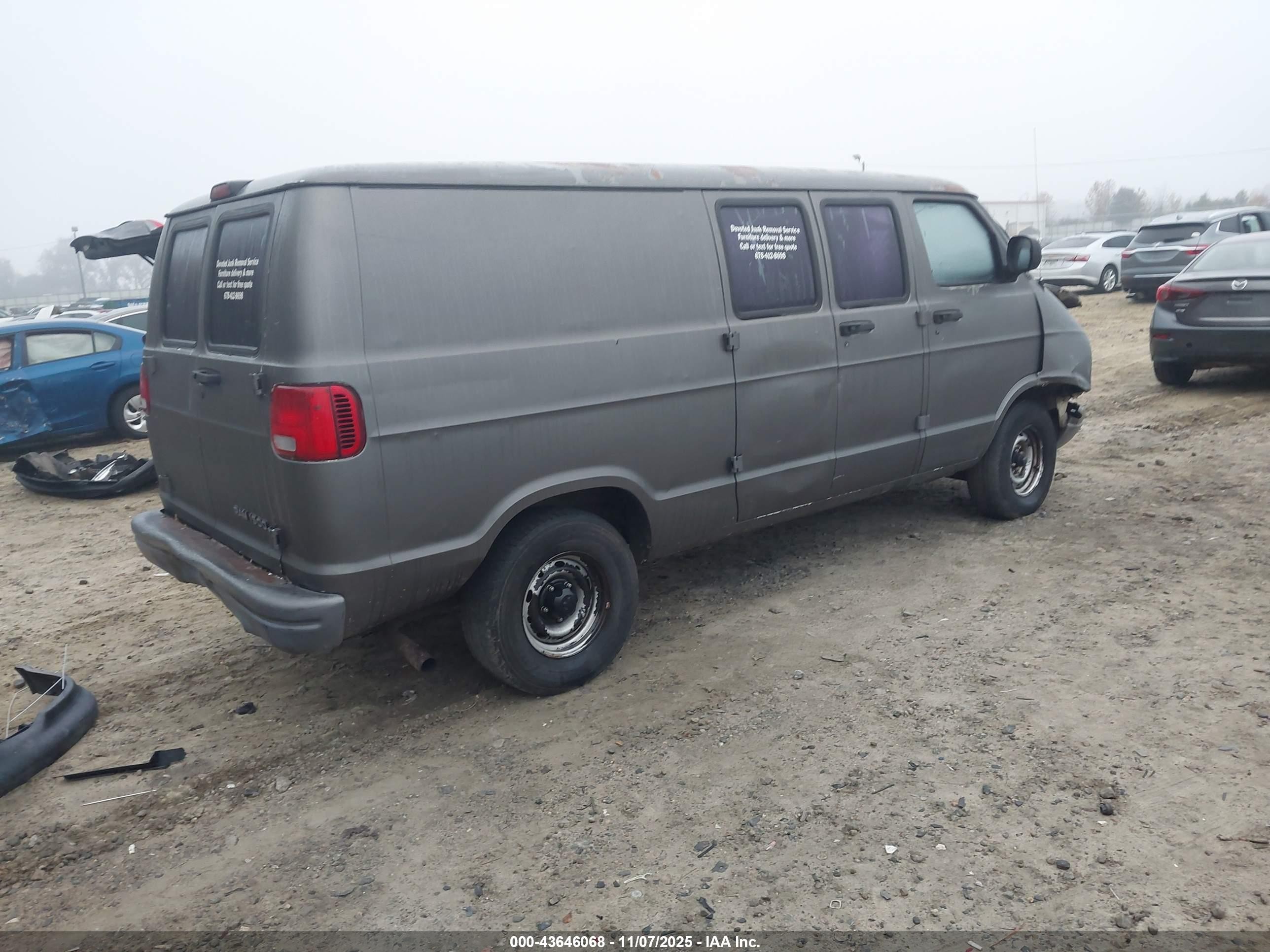 1999 Dodge Ram Van 1500 Commercial/conversion Gray vin: 2B7HB11Y5XK574836